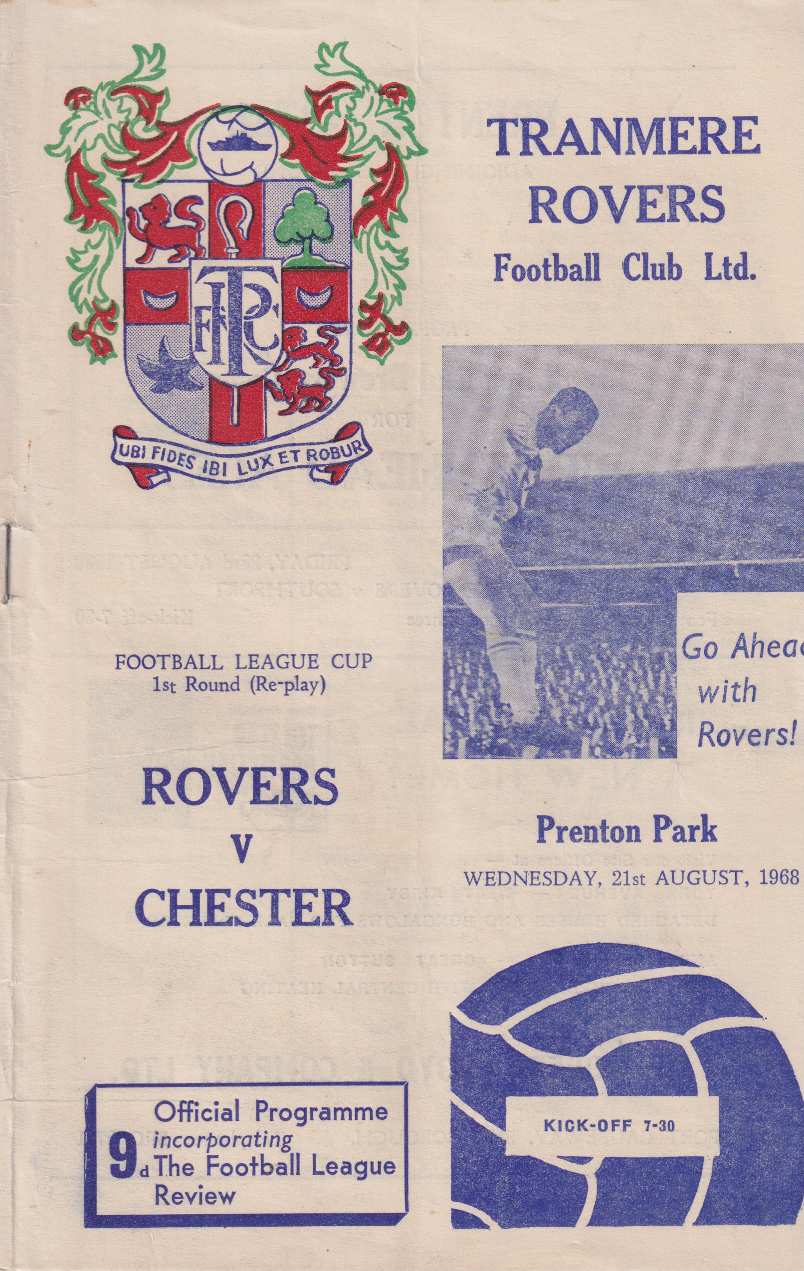 Match Programme for 21/08/1968