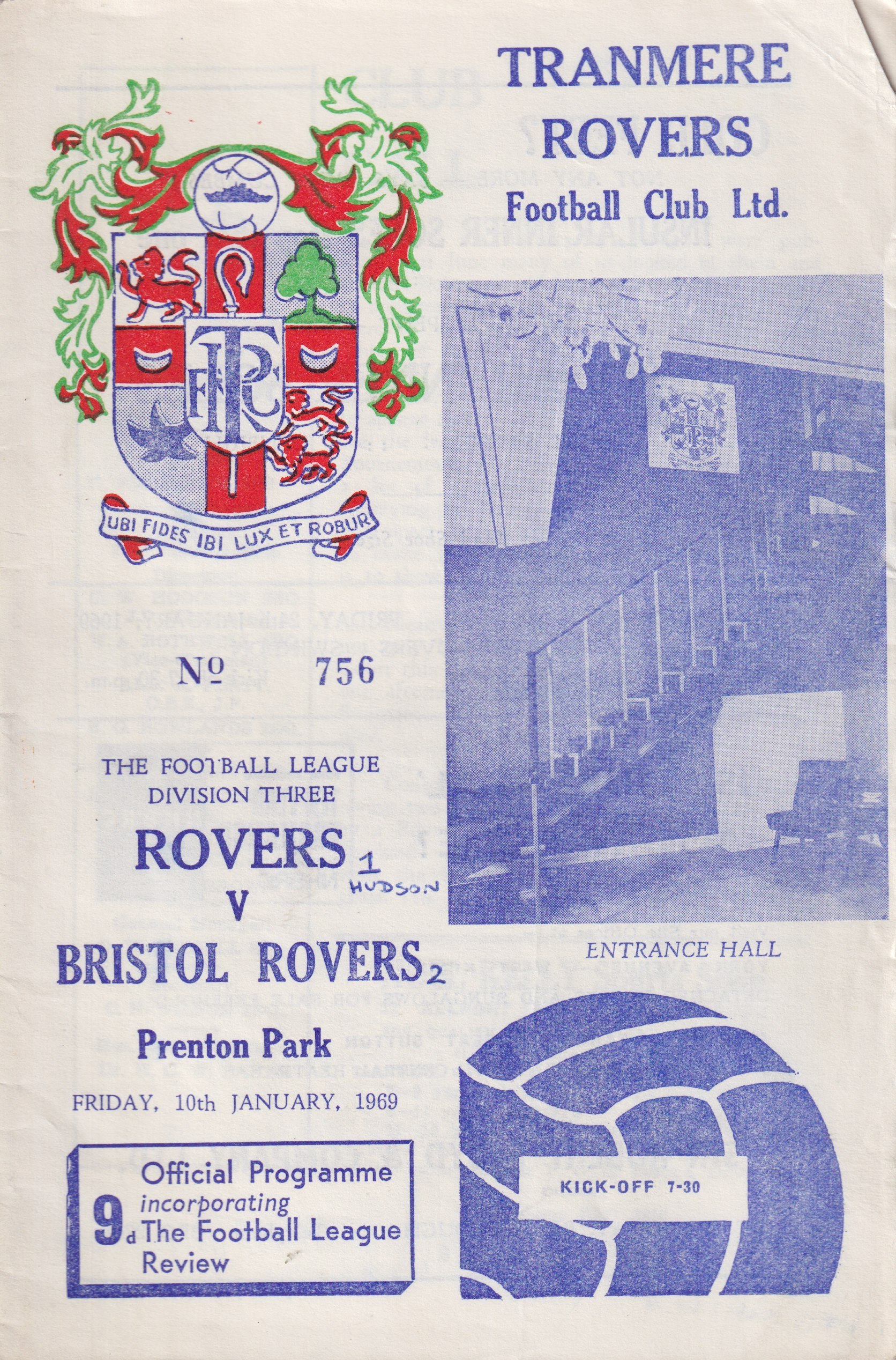 Match Programme for 10/01/1969