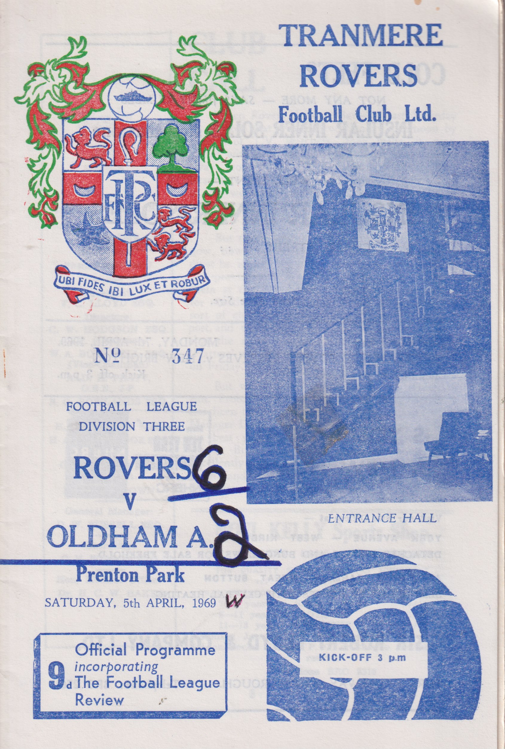 Match Programme for 05/04/1969