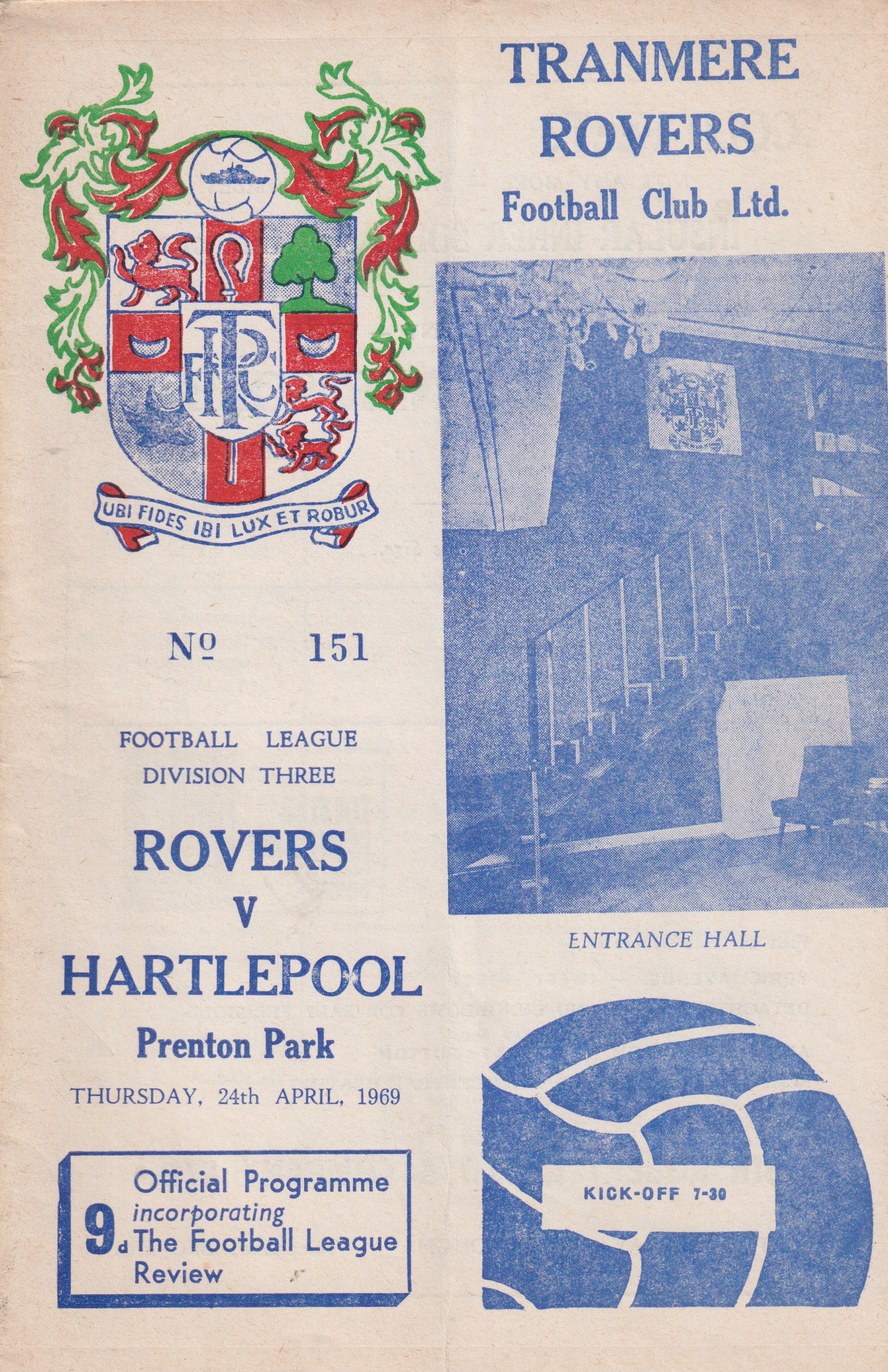 Match Programme for 24/04/1969