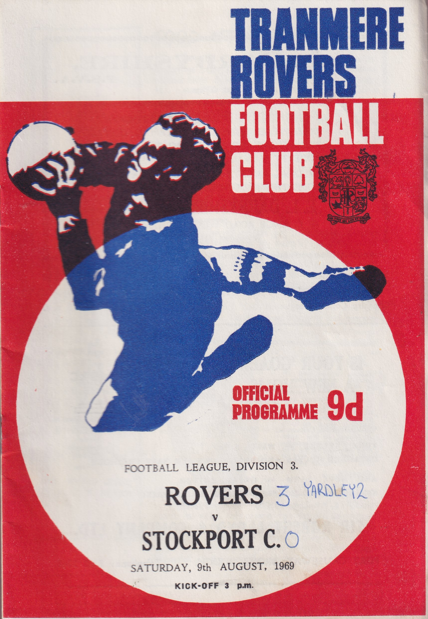 Match Programme for 09/08/1969