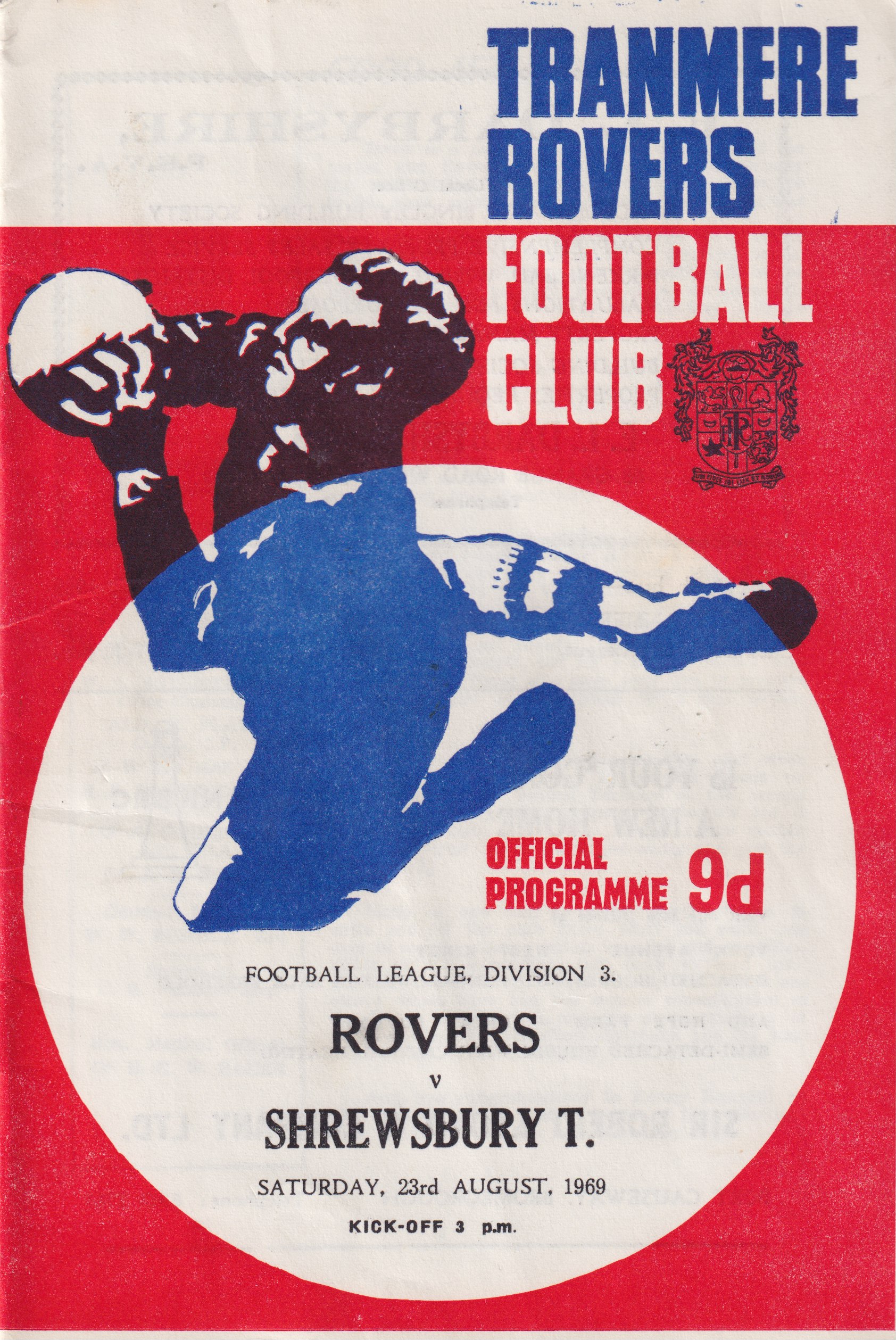 Match Programme for 23/08/1969