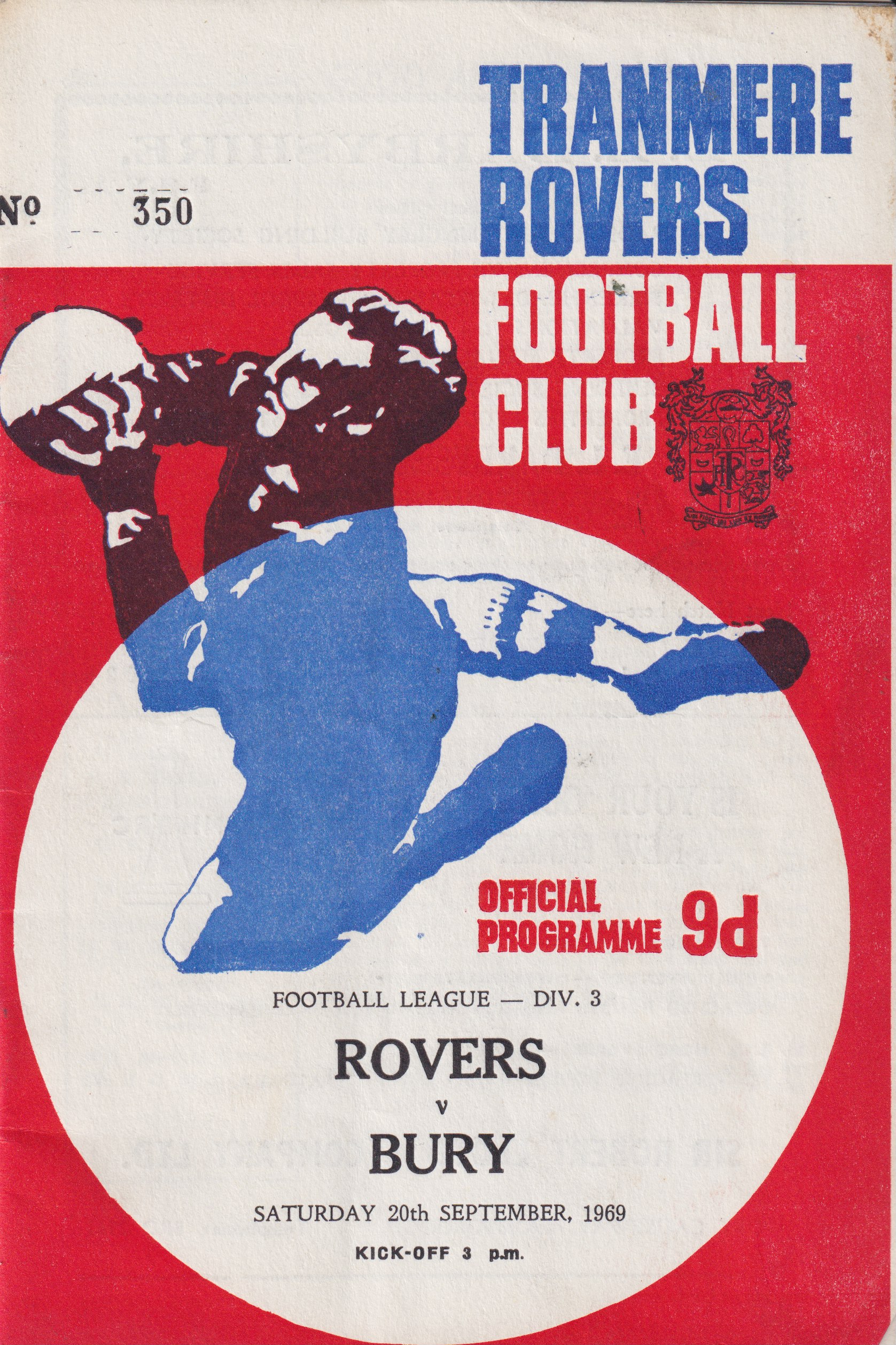 Match Programme for 20/09/1969