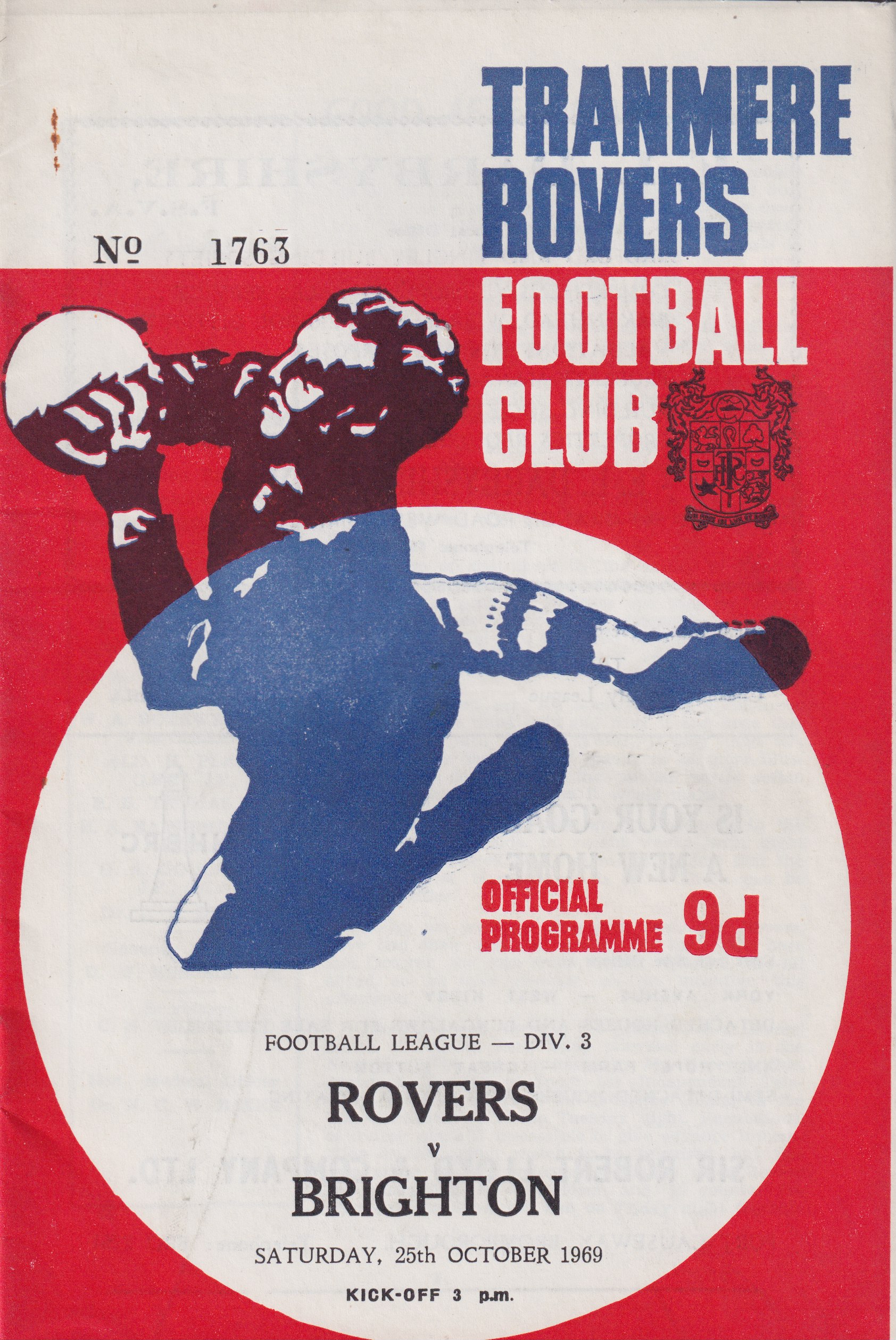 Match Programme for 25/10/1969