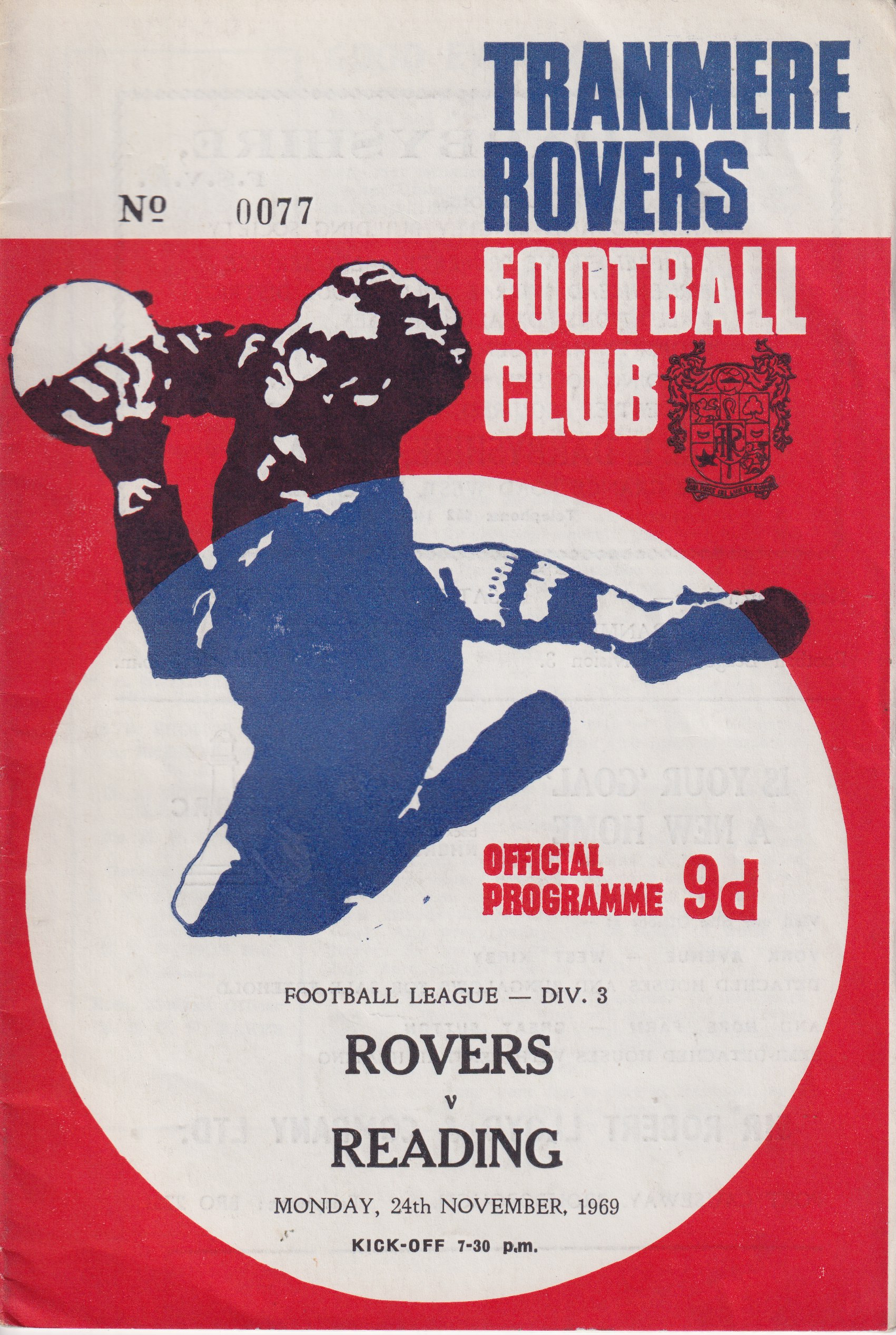 Match Programme for 24/11/1969