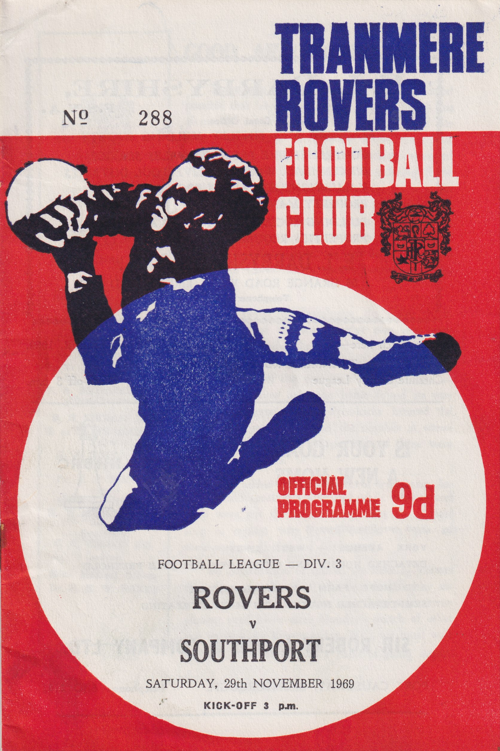 Match Programme for 29/11/1969