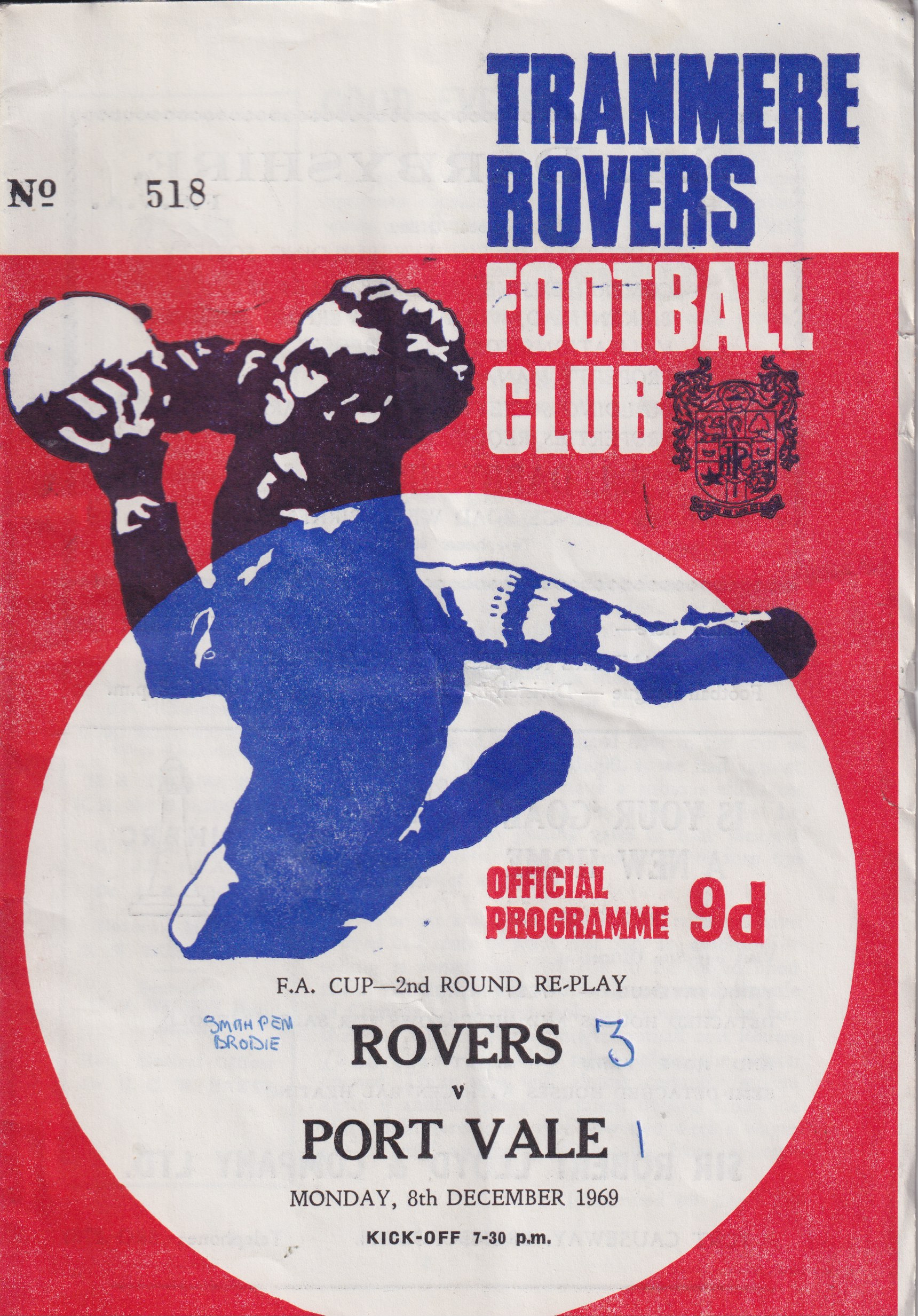 Match Programme for 08/12/1969