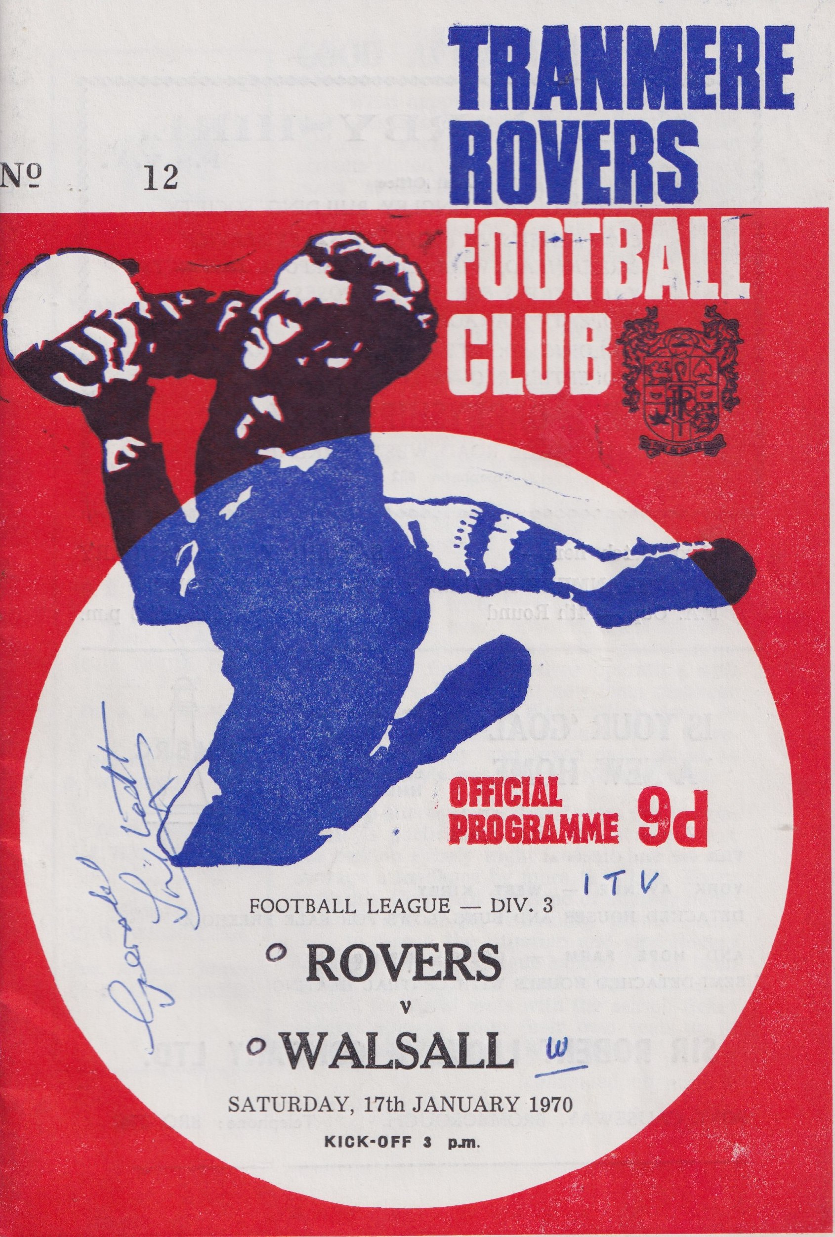 Match Programme for 17/01/1970