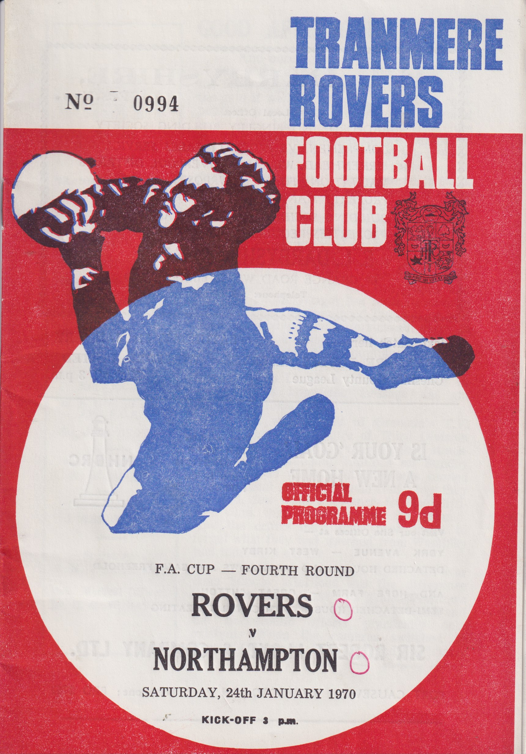 Match Programme for 24/01/1970