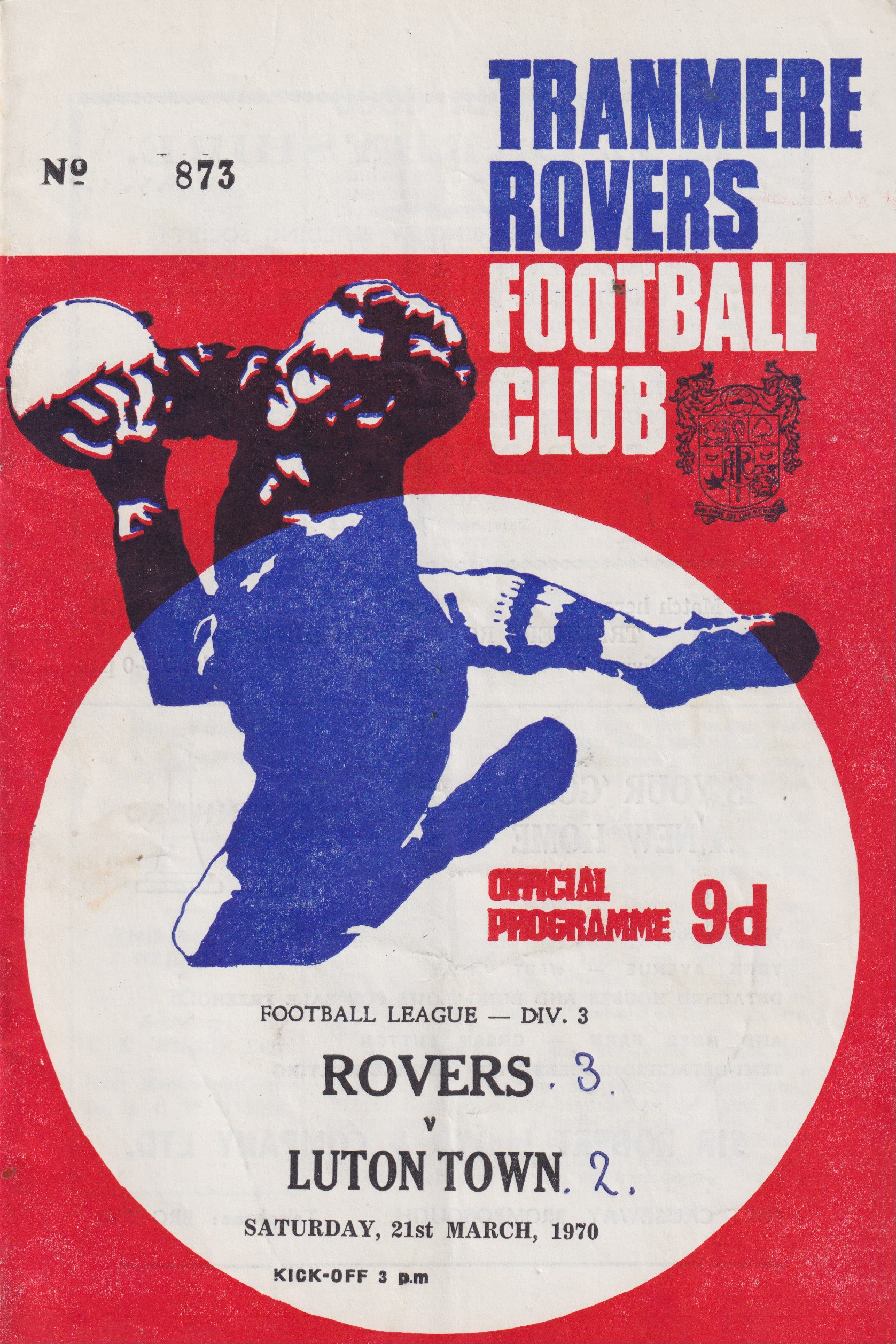 Match Programme for 21/03/1970