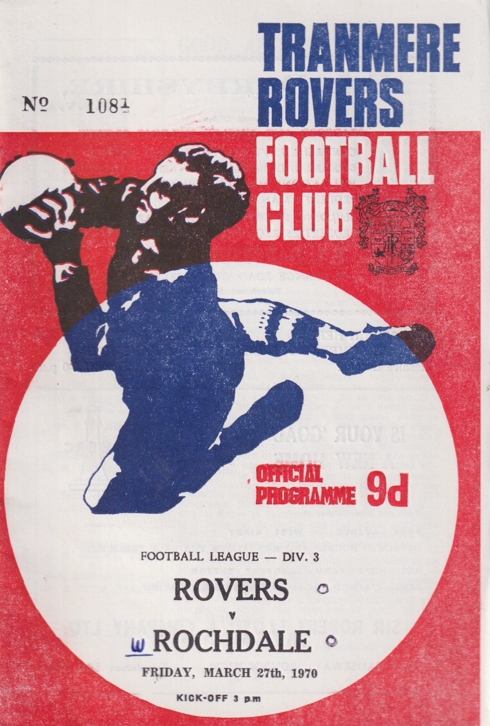 Match Programme for 27/03/1970