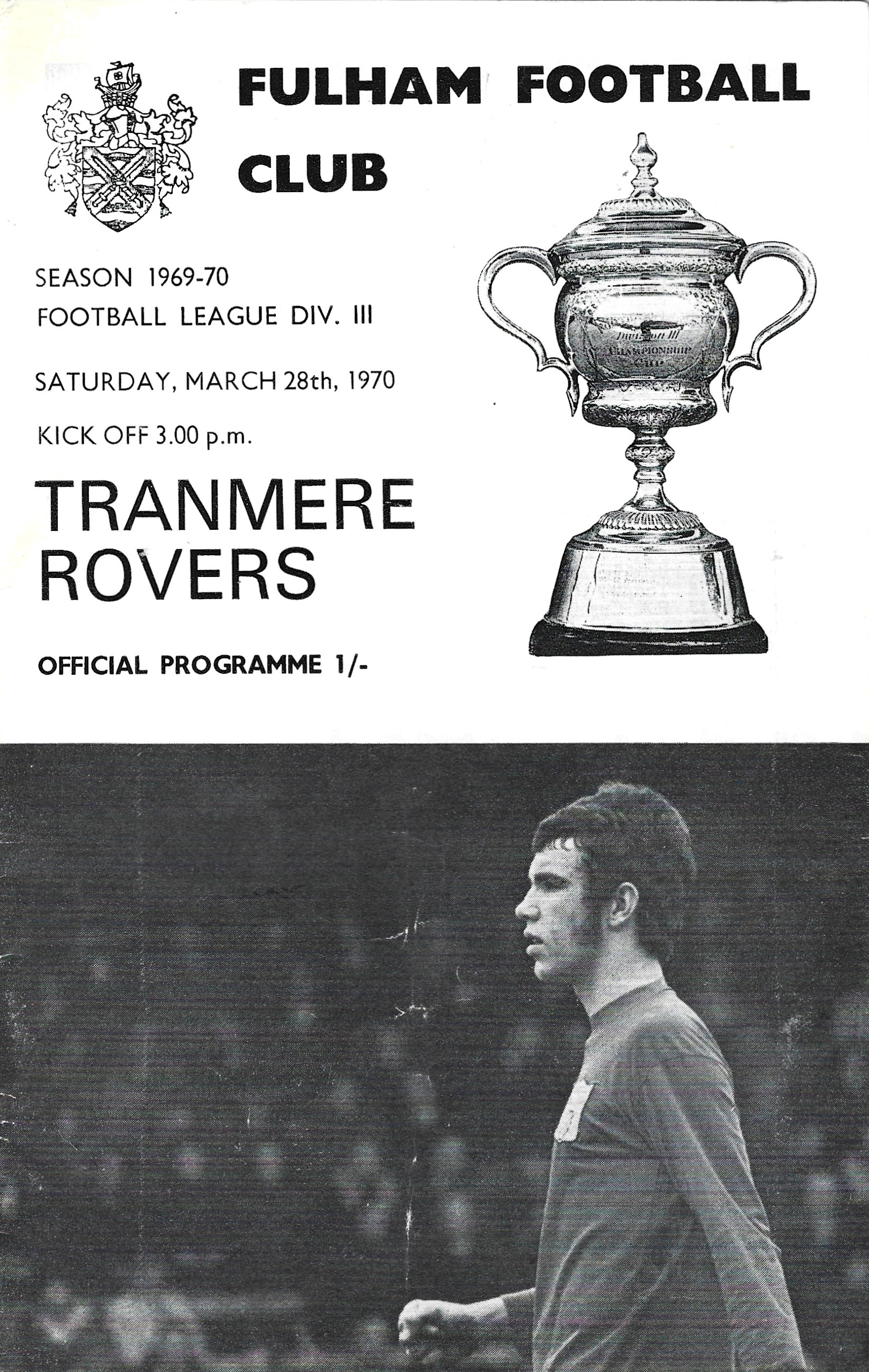 Match Programme for 28/03/1970