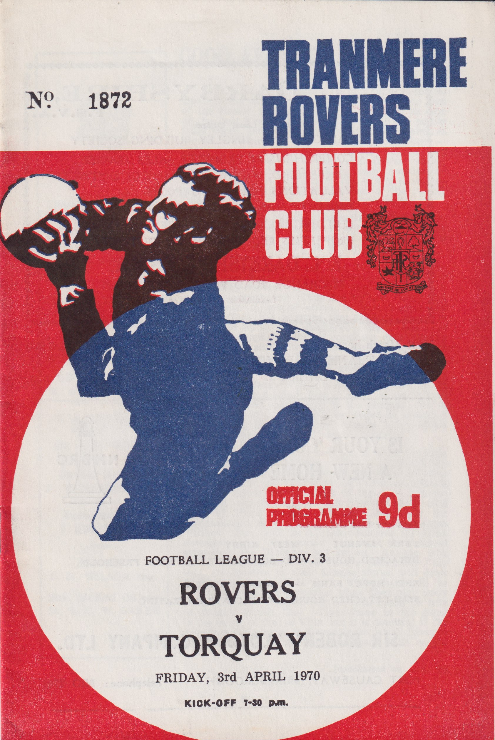 Match Programme for 03/04/1970