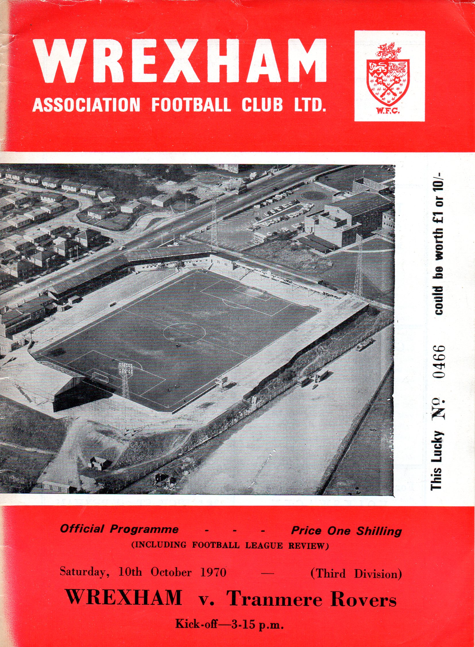 Match Programme for 10/10/1970