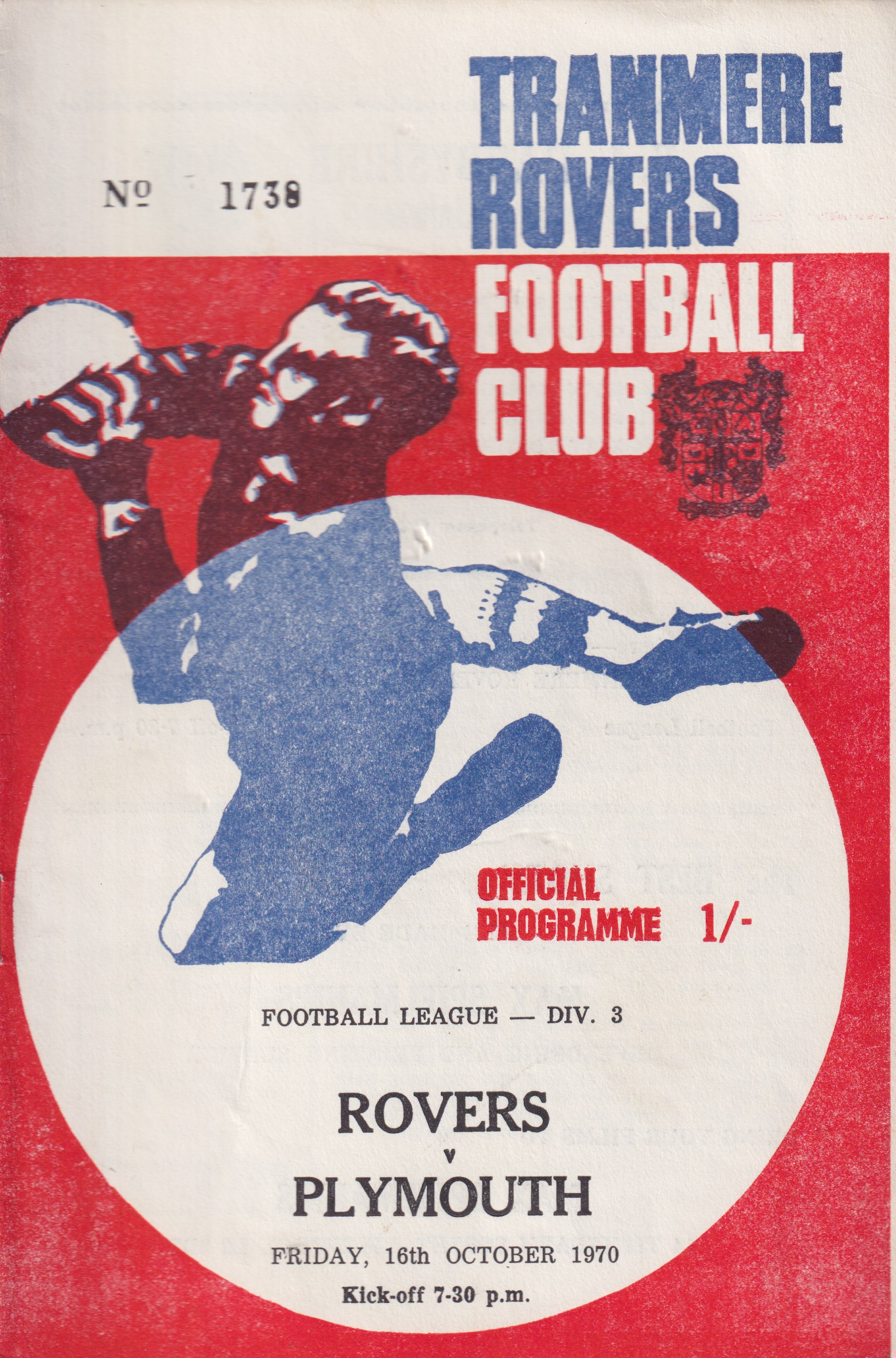 Match Programme for 16/10/1970