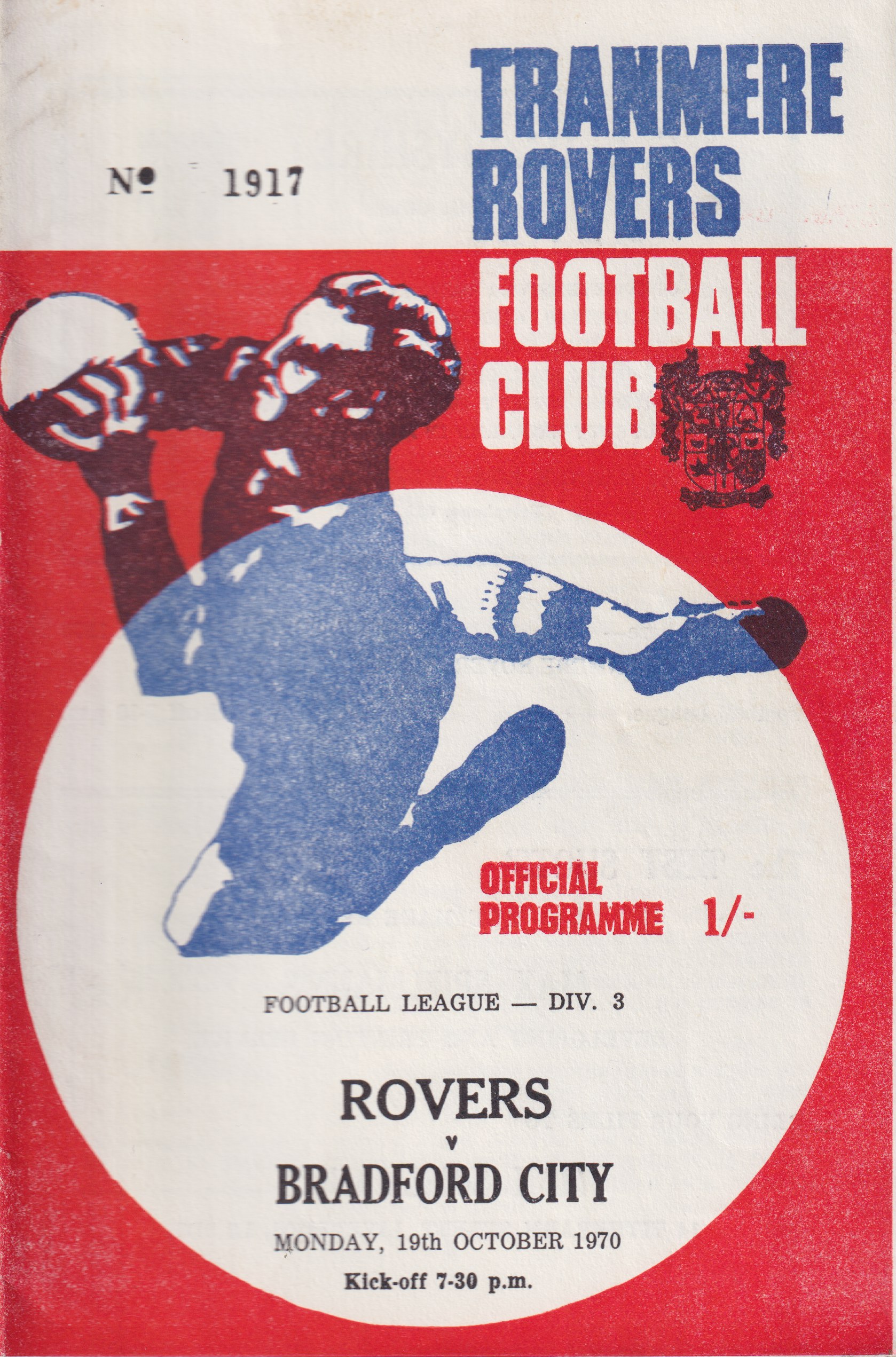 Match Programme for 19/10/1970