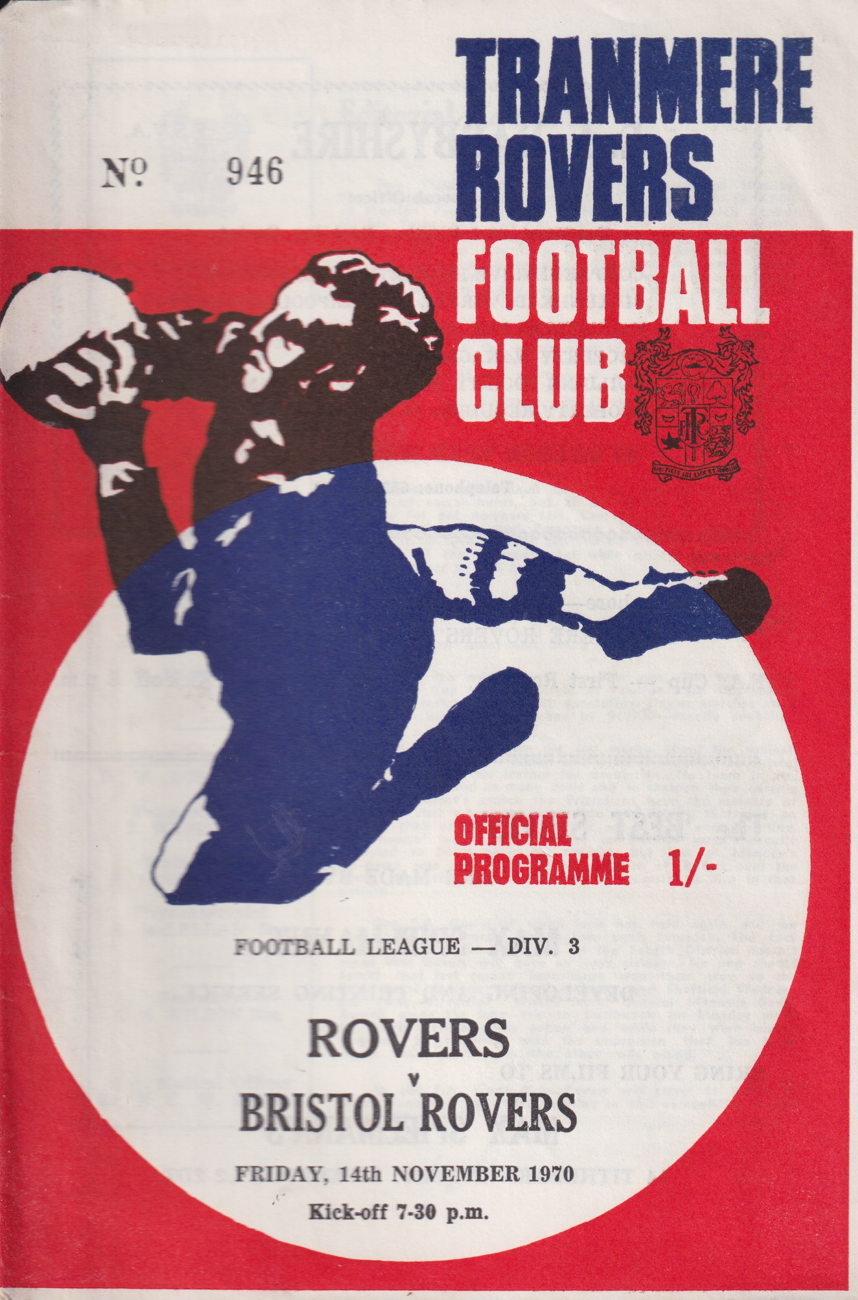 Match Programme for 13/11/1970