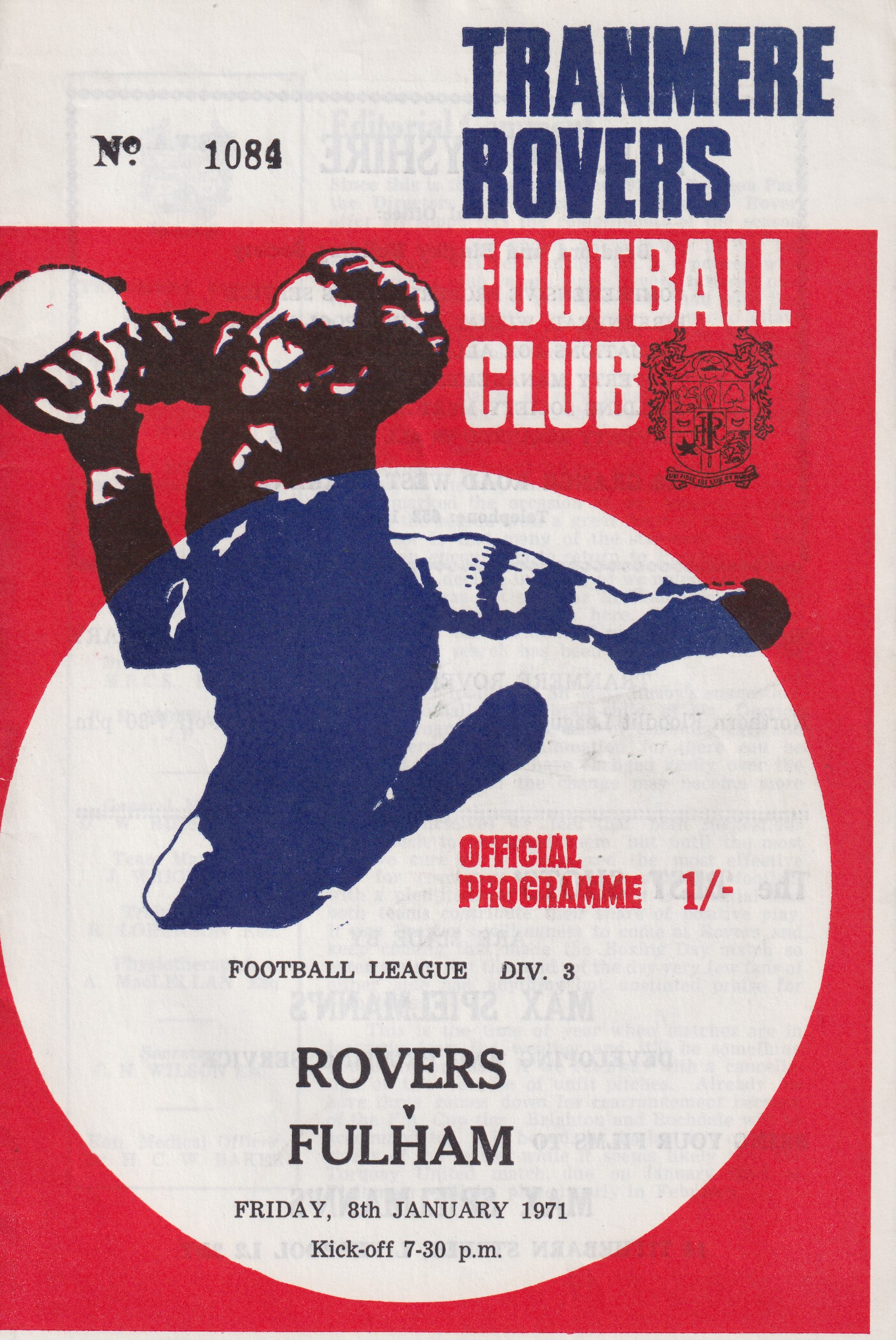 Match Programme for 08/01/1971