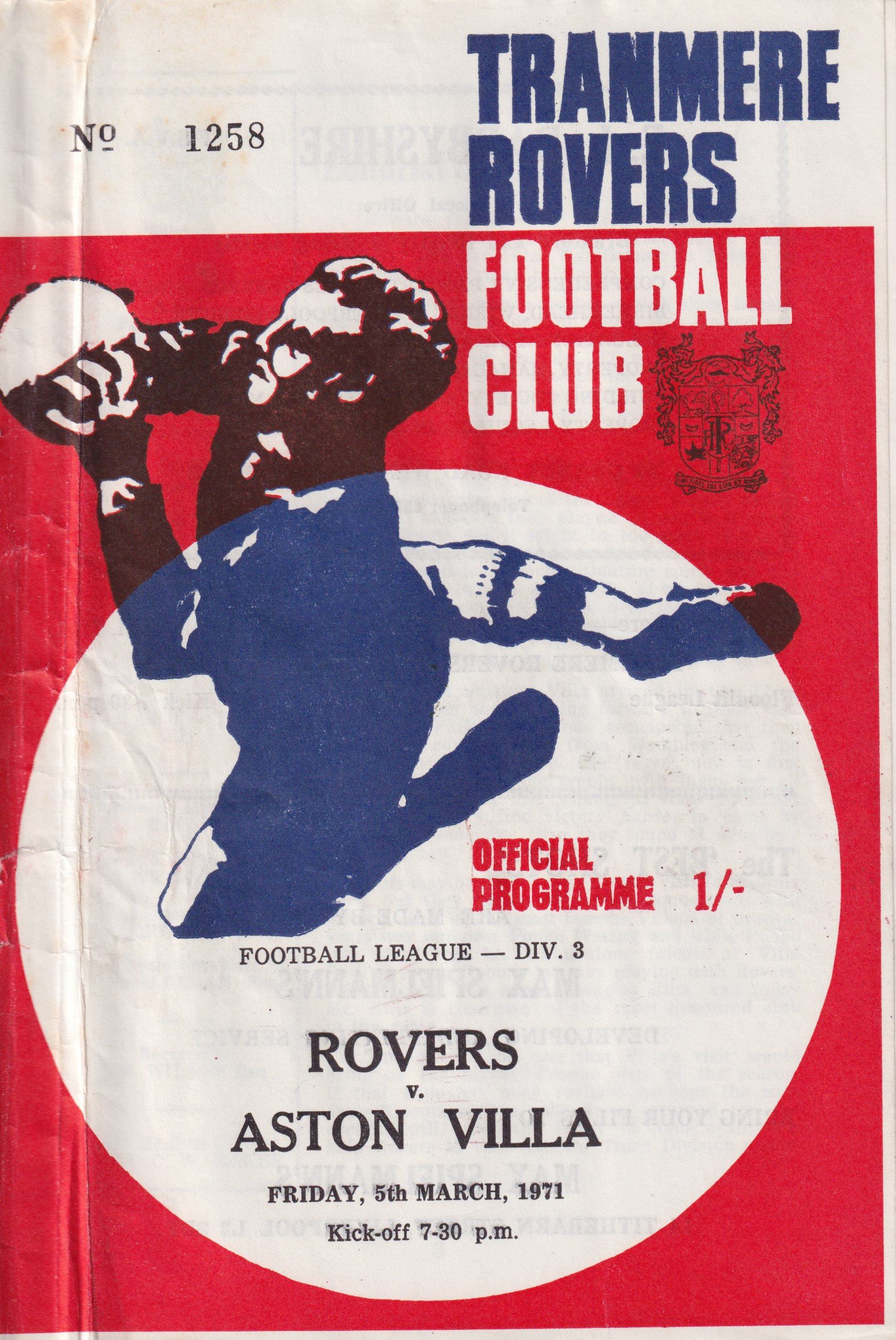 Match Programme for 05/03/1971