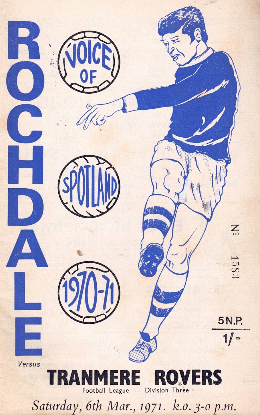 Match Programme for 08/03/1971