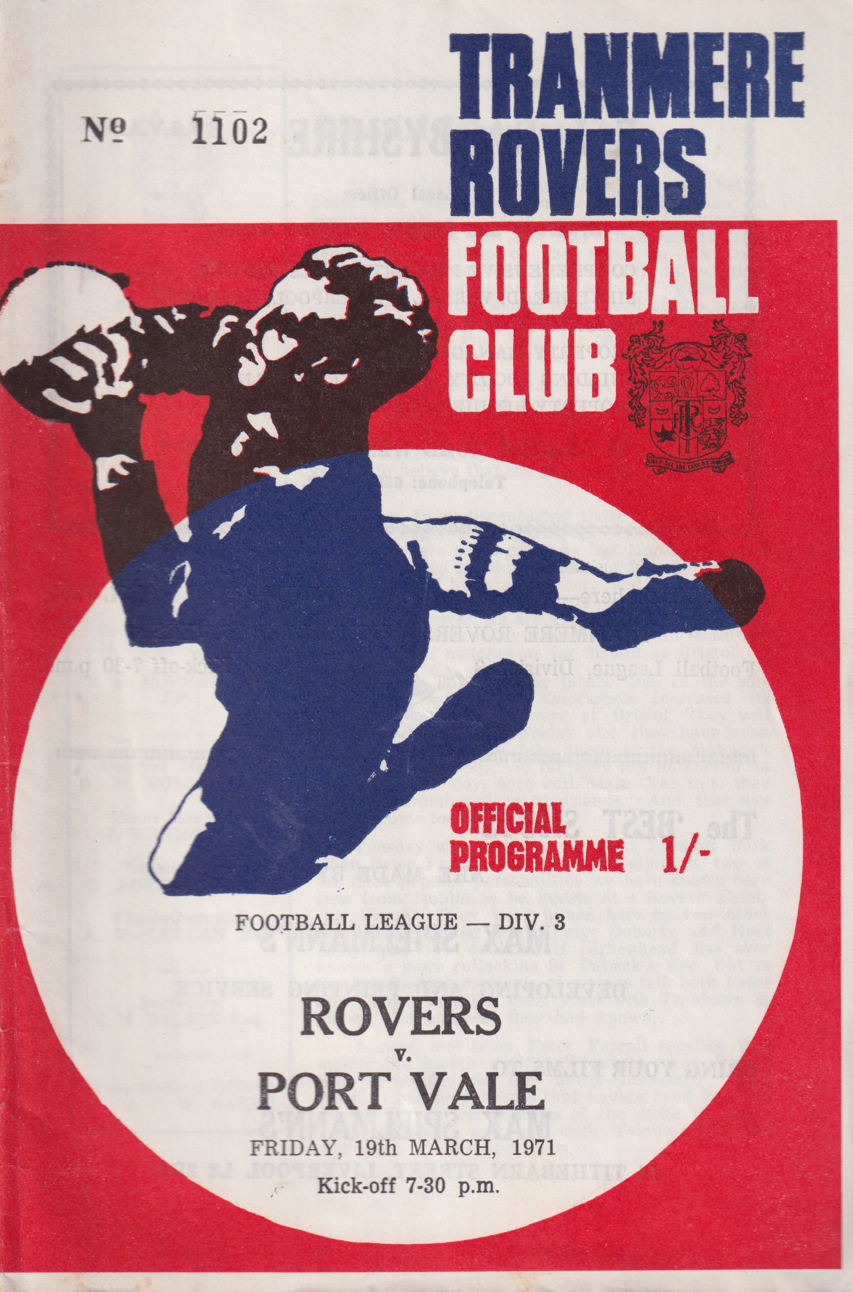 Match Programme for 22/03/1971
