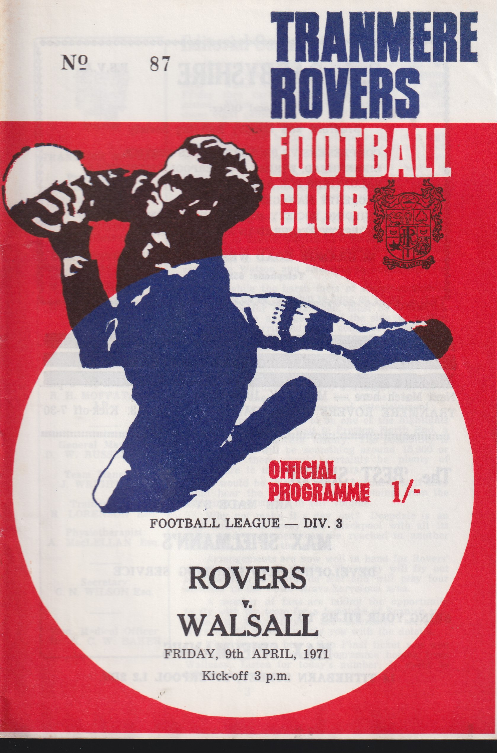 Match Programme for 09/04/1971