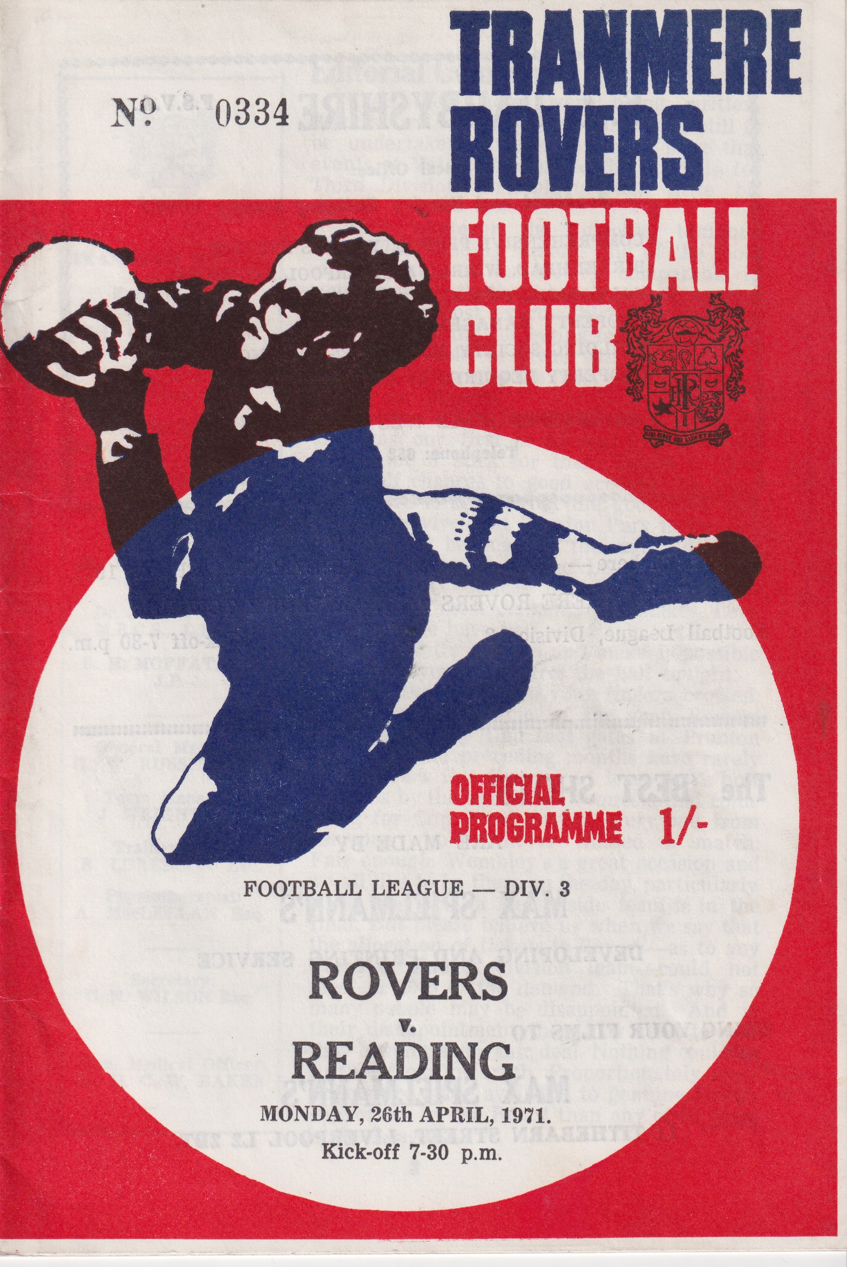 Match Programme for 26/04/1971