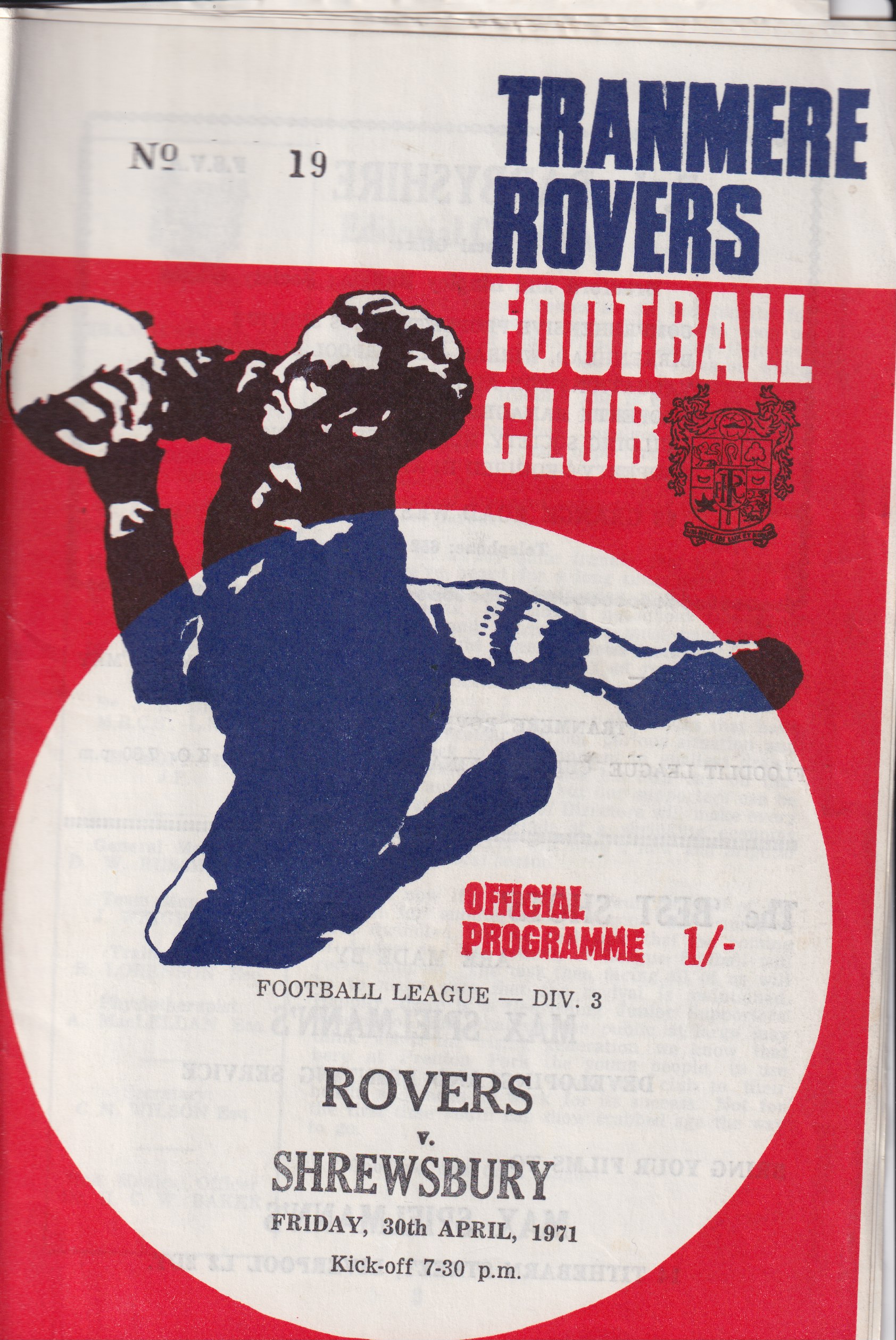 Match Programme for 30/04/1971