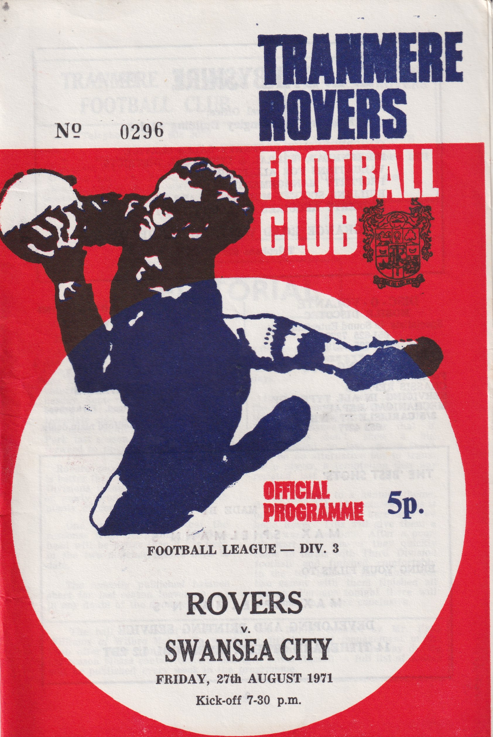Match Programme for 27/08/1971