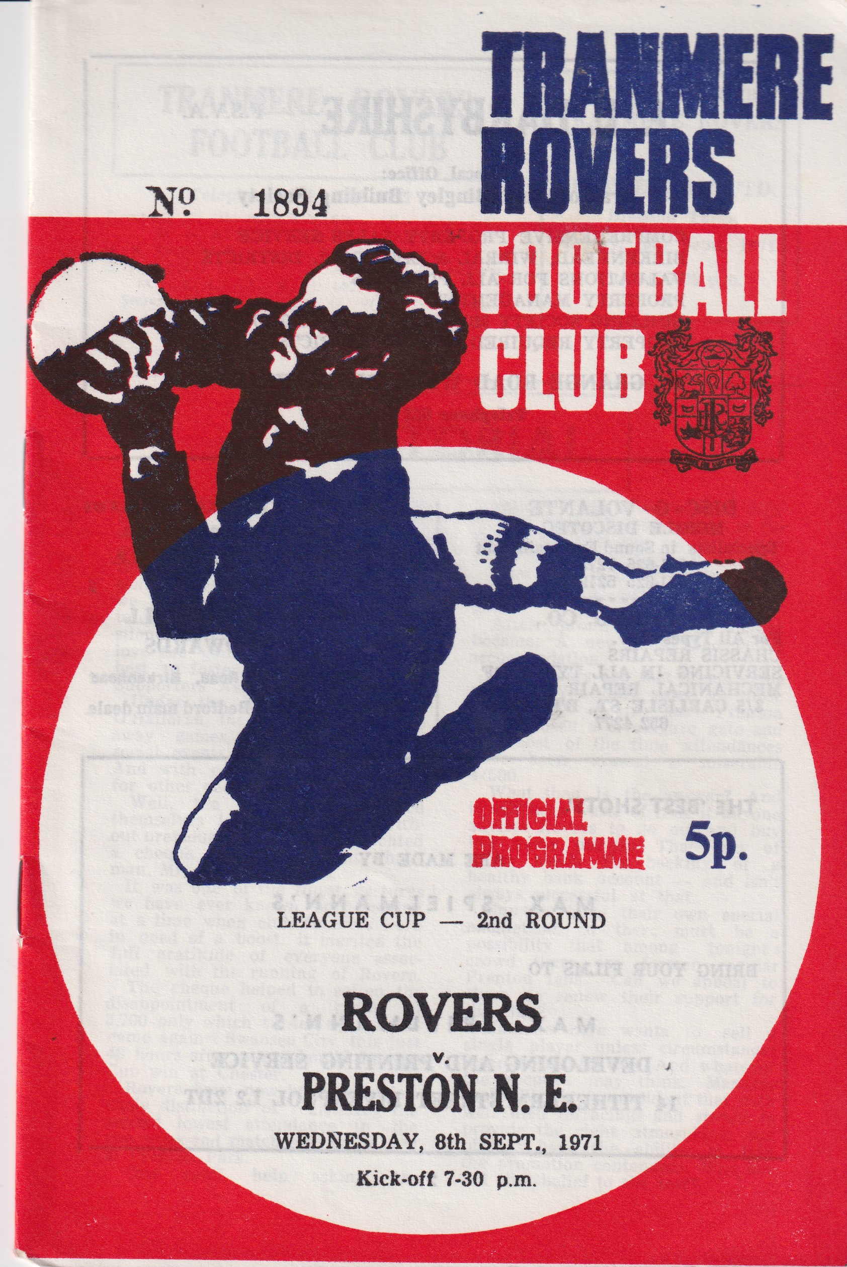 Match Programme for 08/09/1971