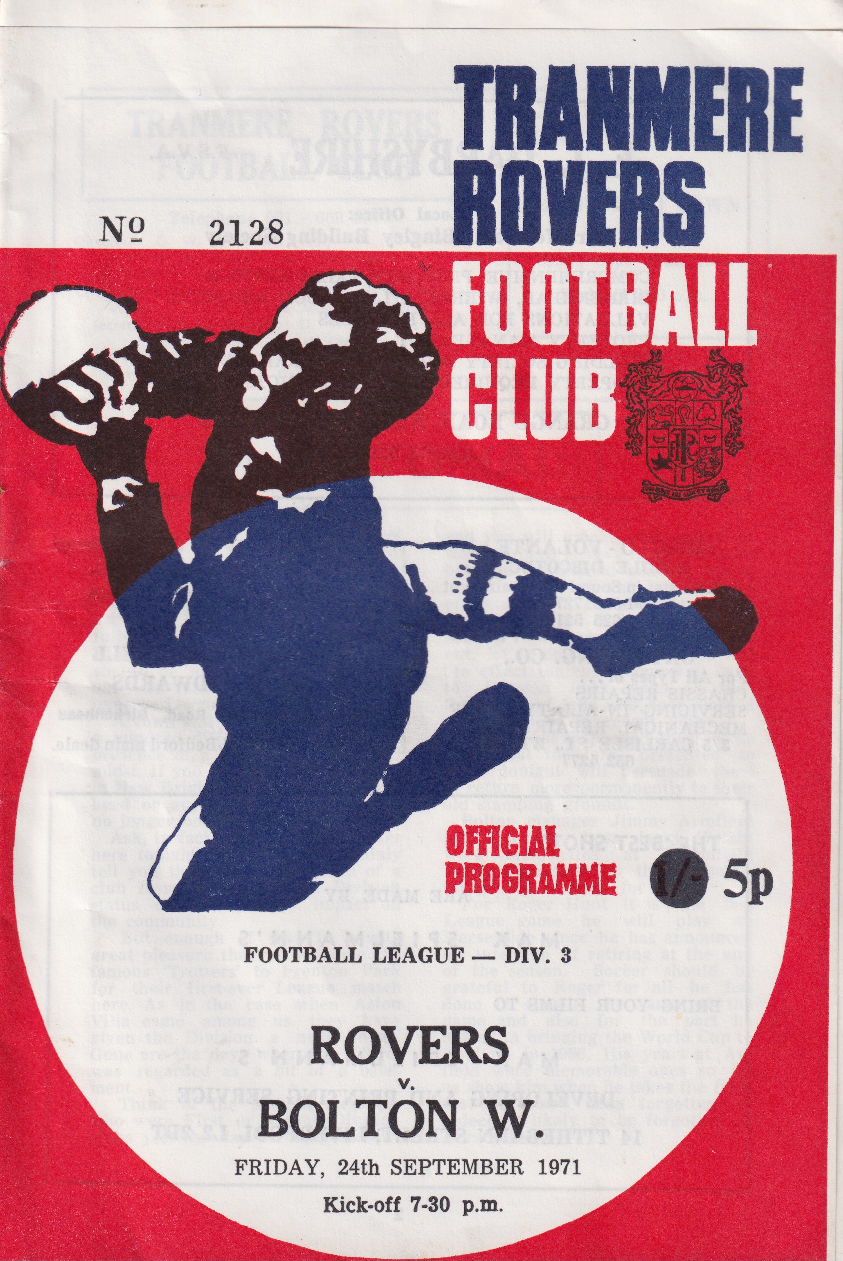 Match Programme for 24/09/1971