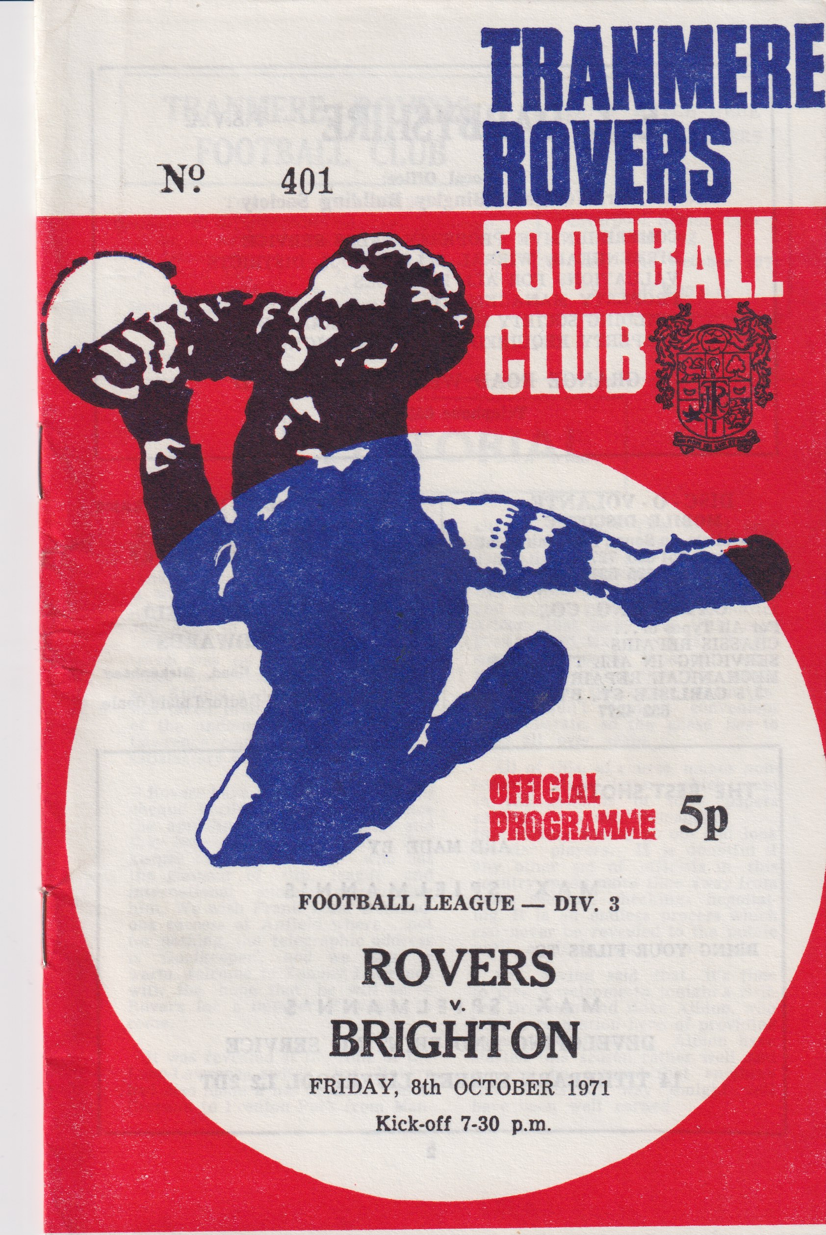 Match Programme for 08/10/1971