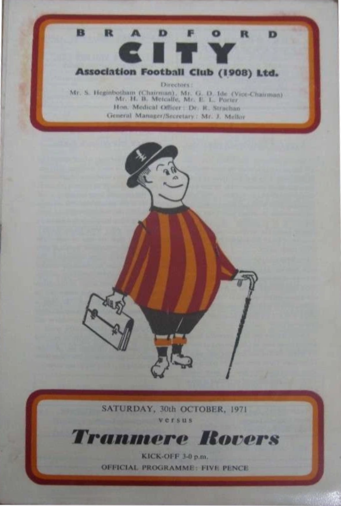 Match Programme for 30/10/1971