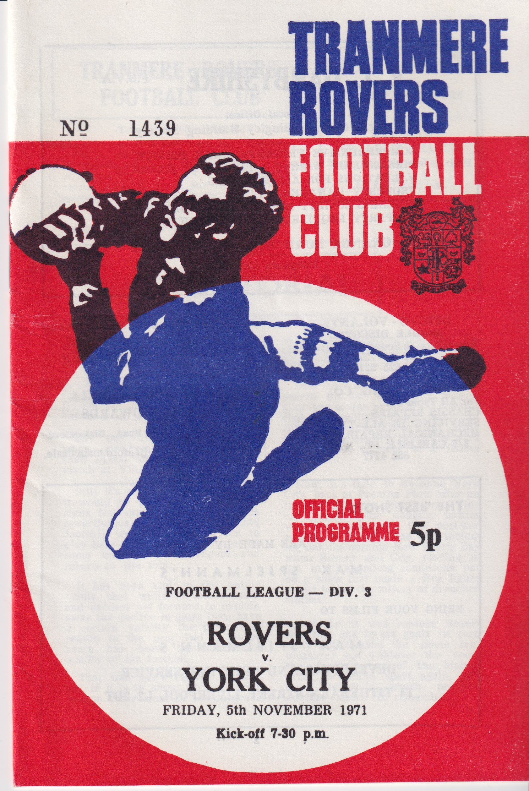 Match Programme for 05/11/1971