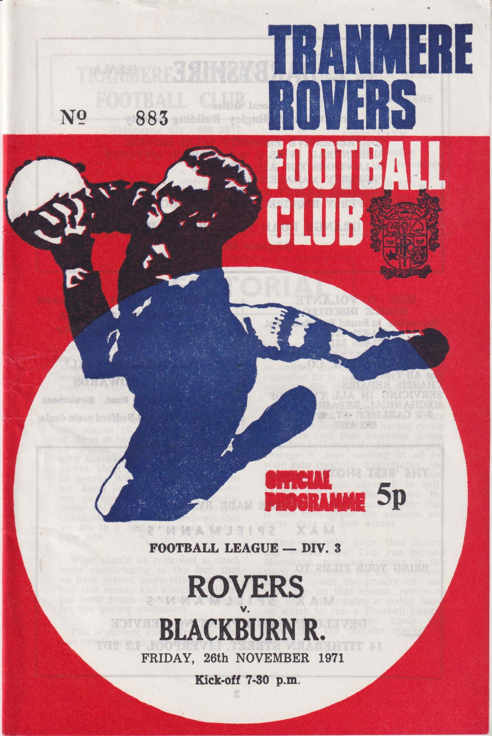 Match Programme for 26/11/1971