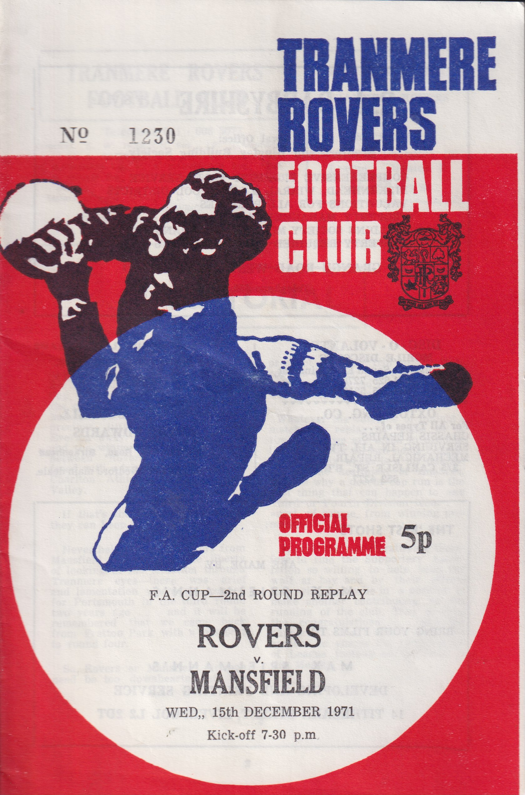 Match Programme for 15/12/1971