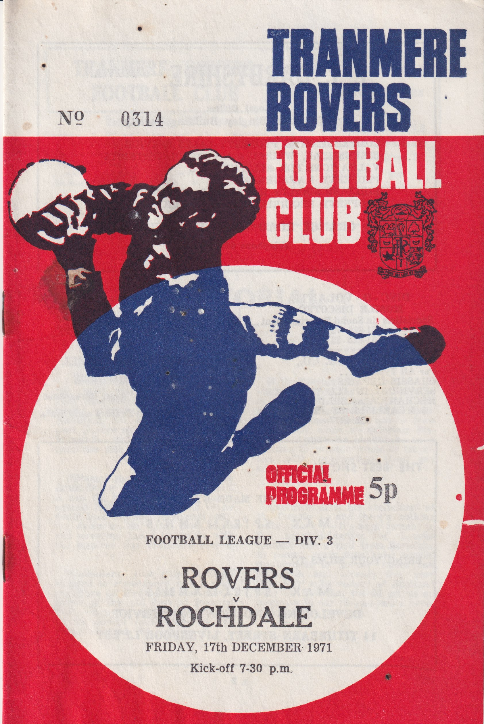 Match Programme for 17/12/1971