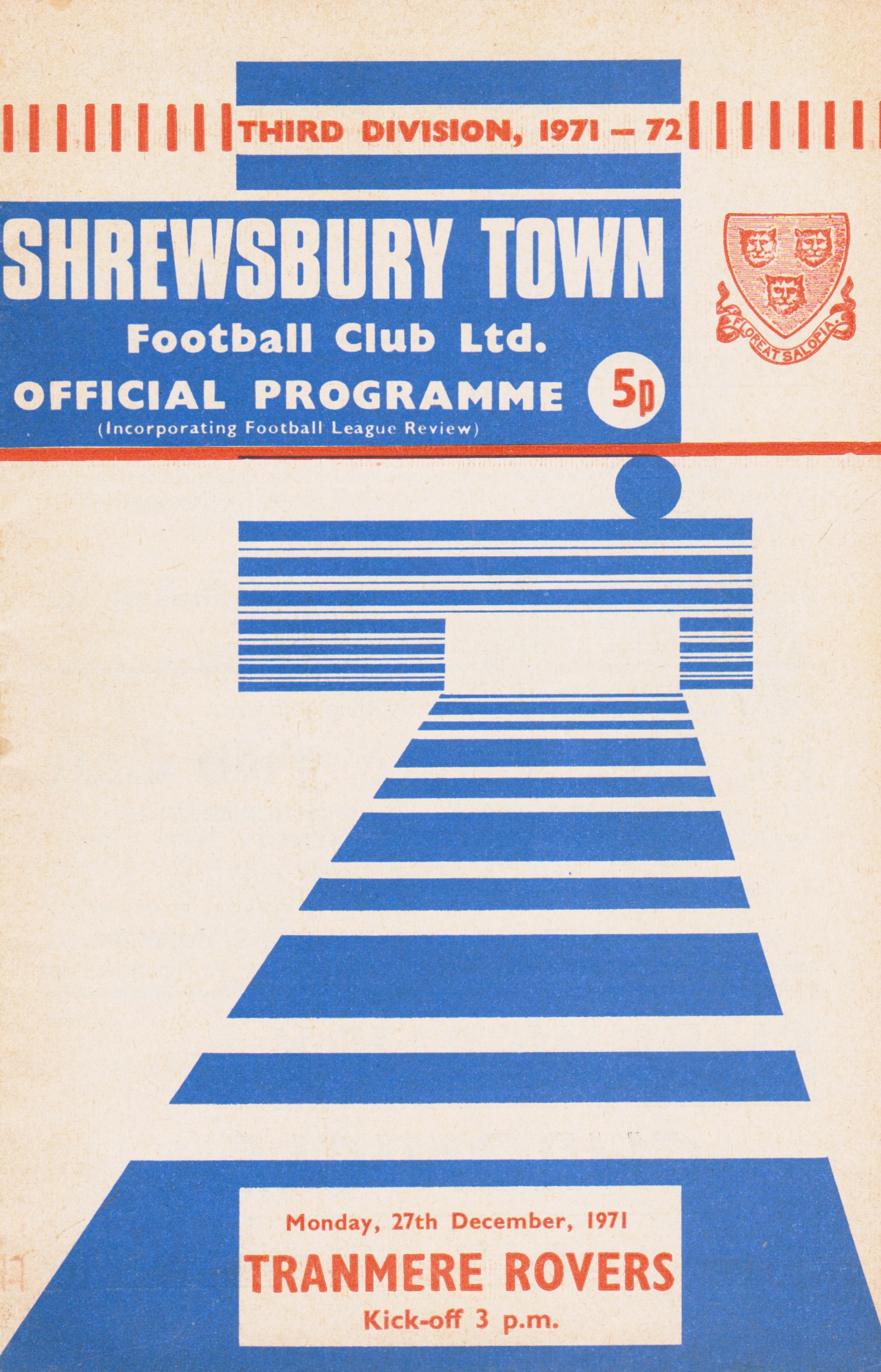 Match Programme for 27/12/1971