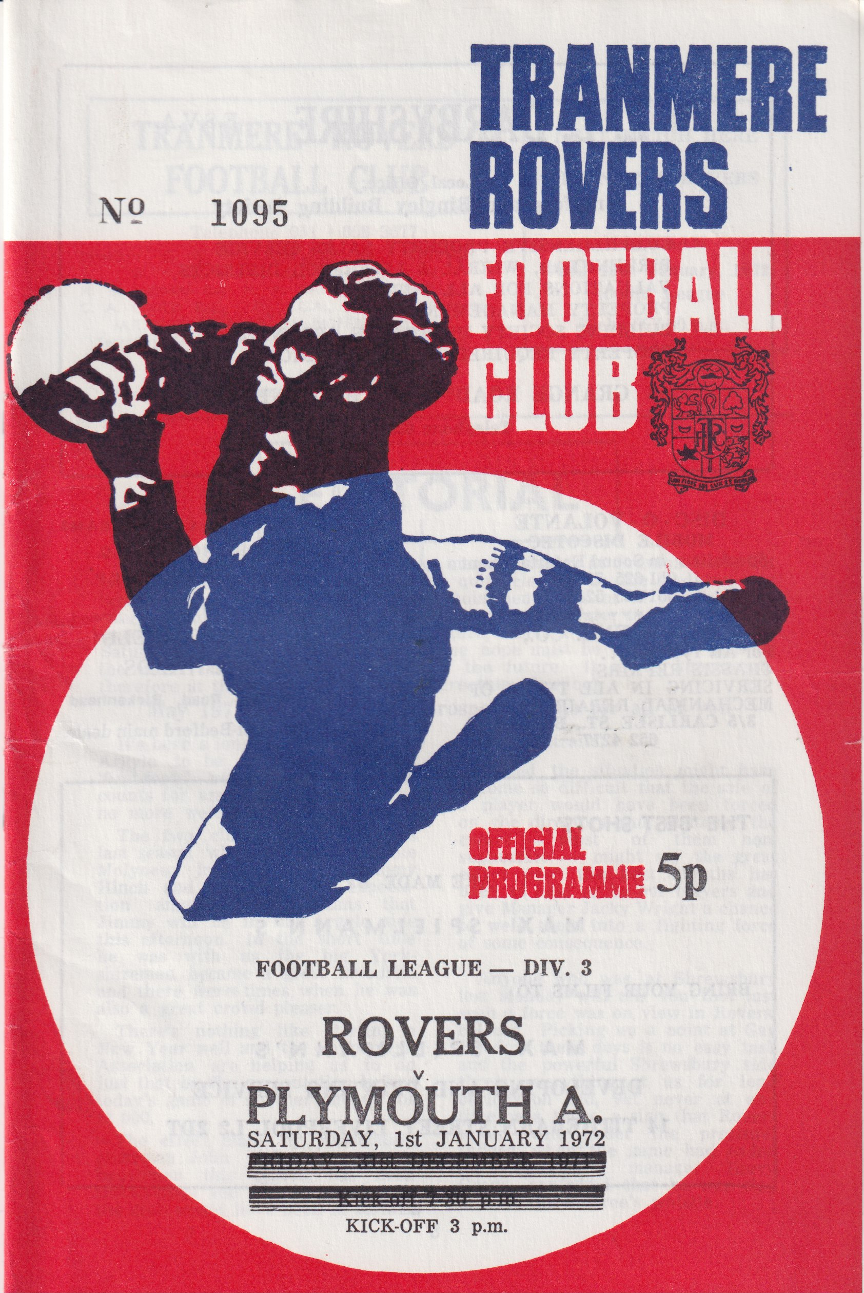 Match Programme for 01/01/1972