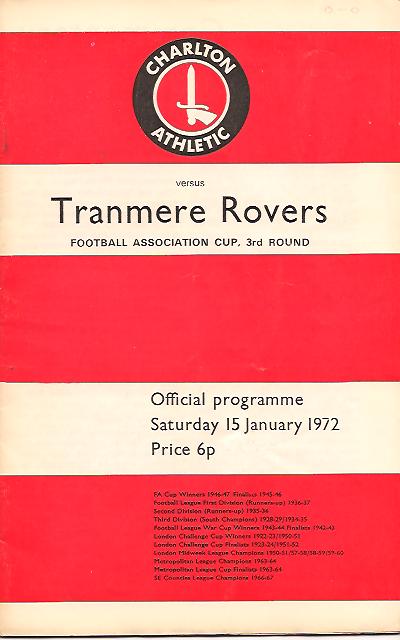 Match Programme for 15/01/1972
