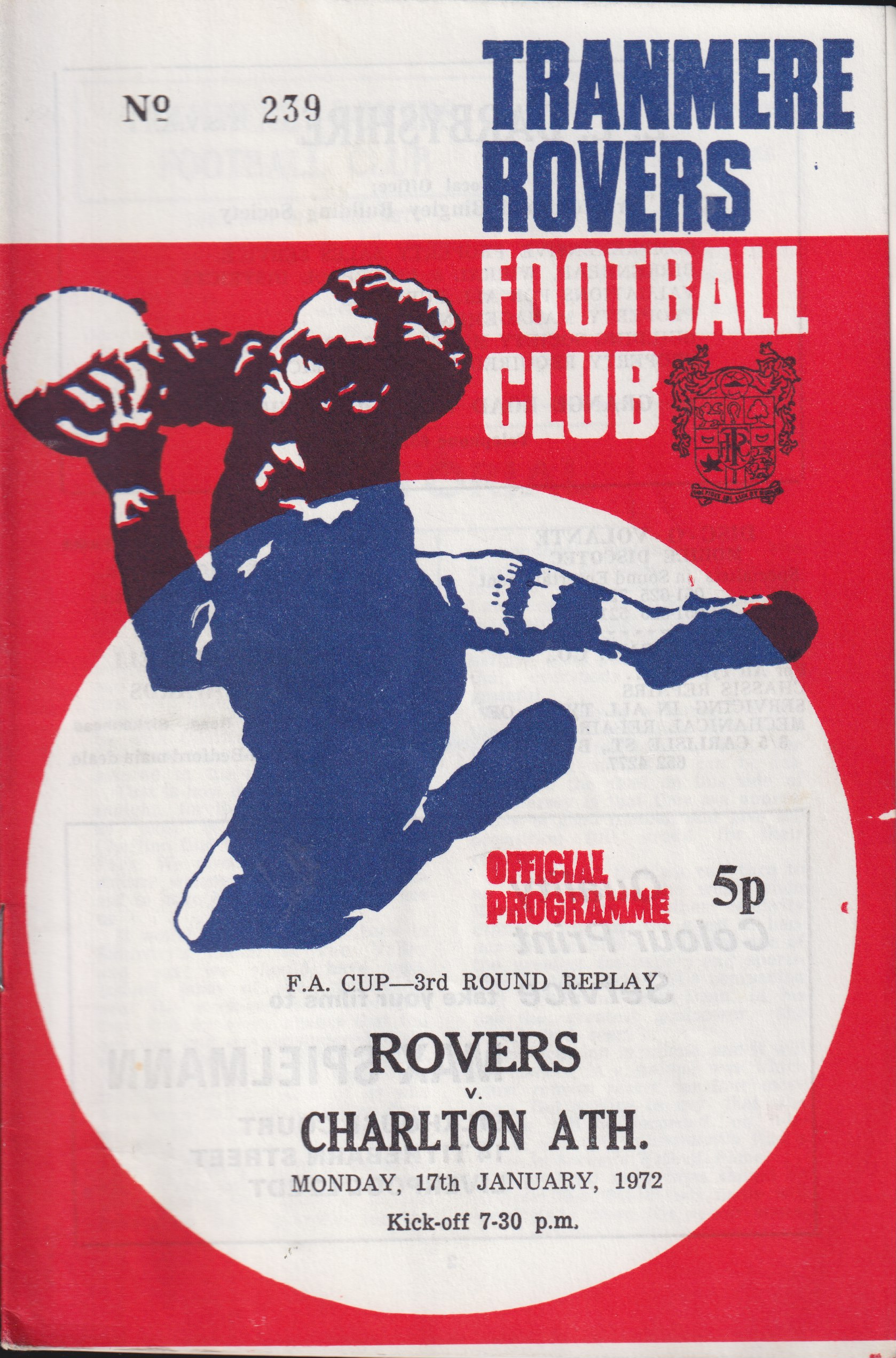 Match Programme for 17/01/1972