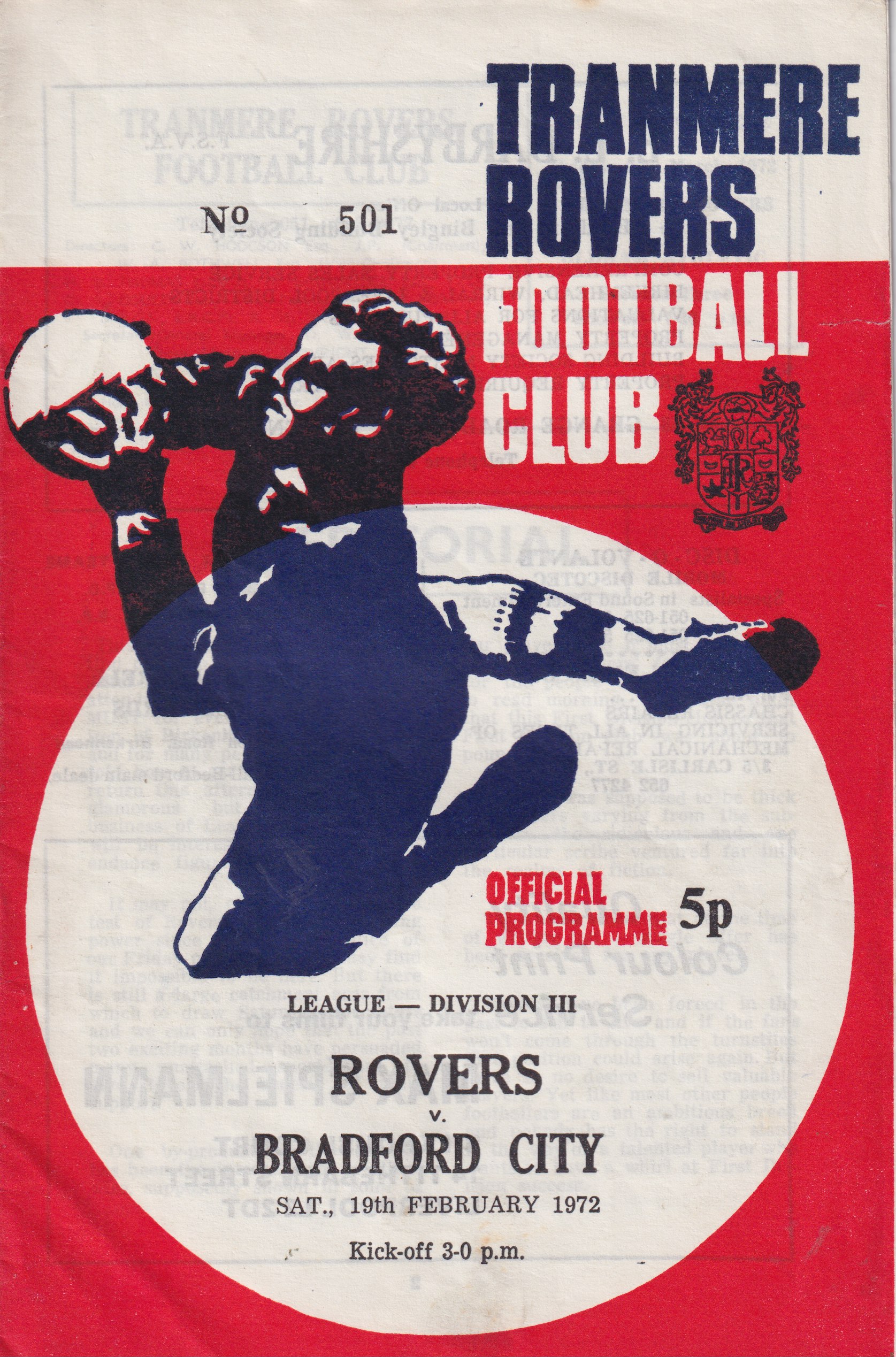 Match Programme for 19/02/1972