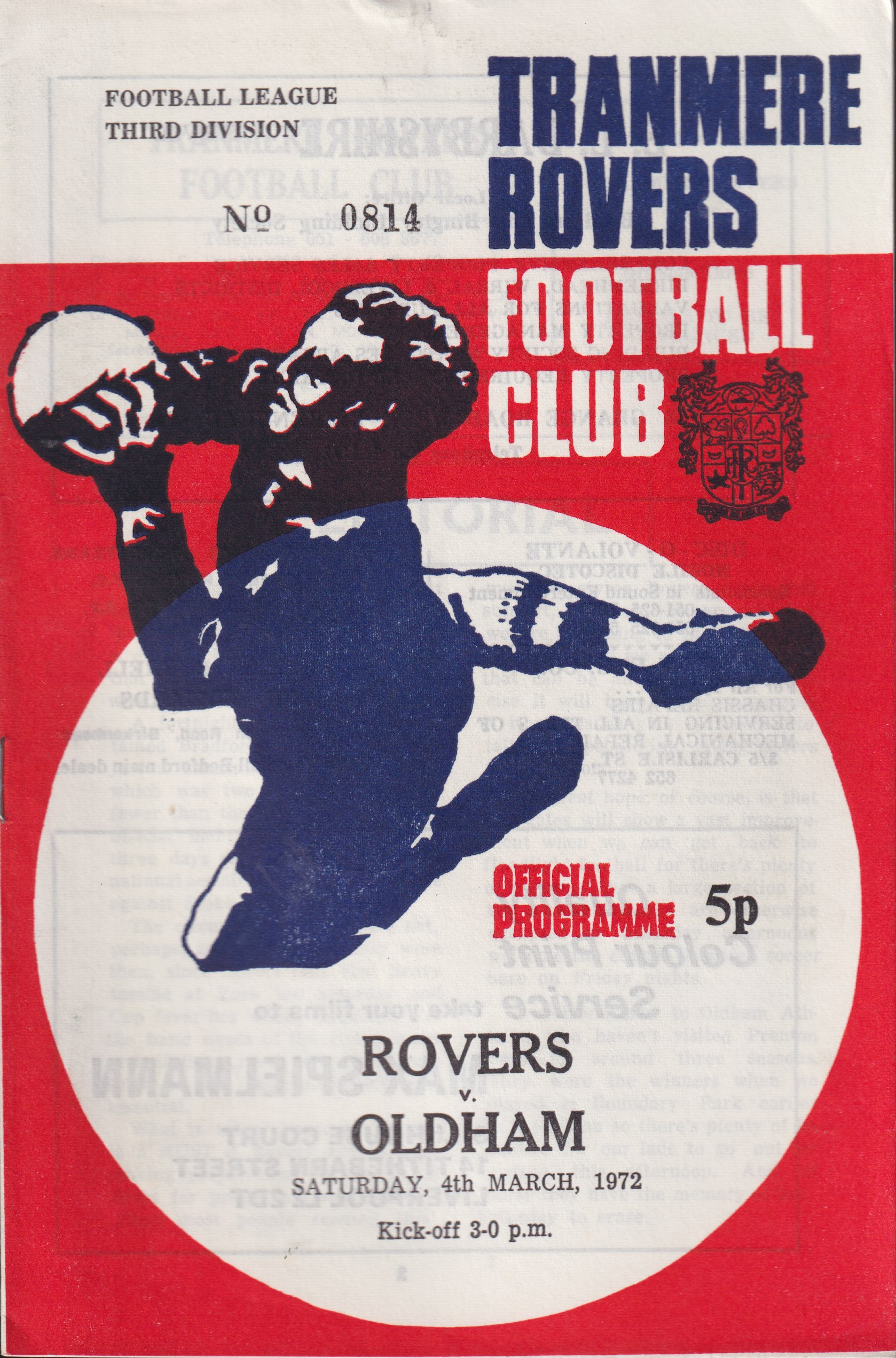 Match Programme for 04/03/1972