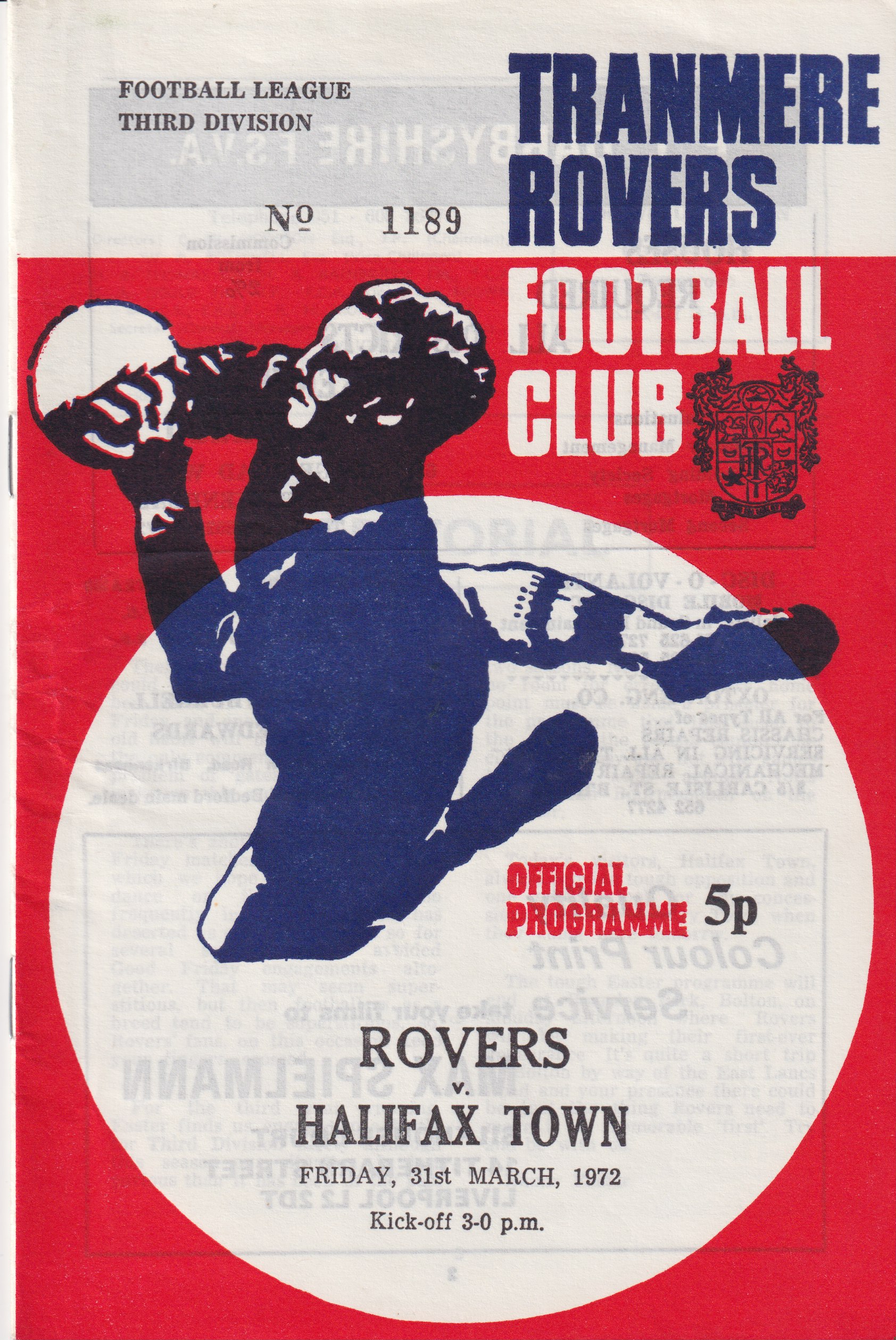 Match Programme for 31/03/1972