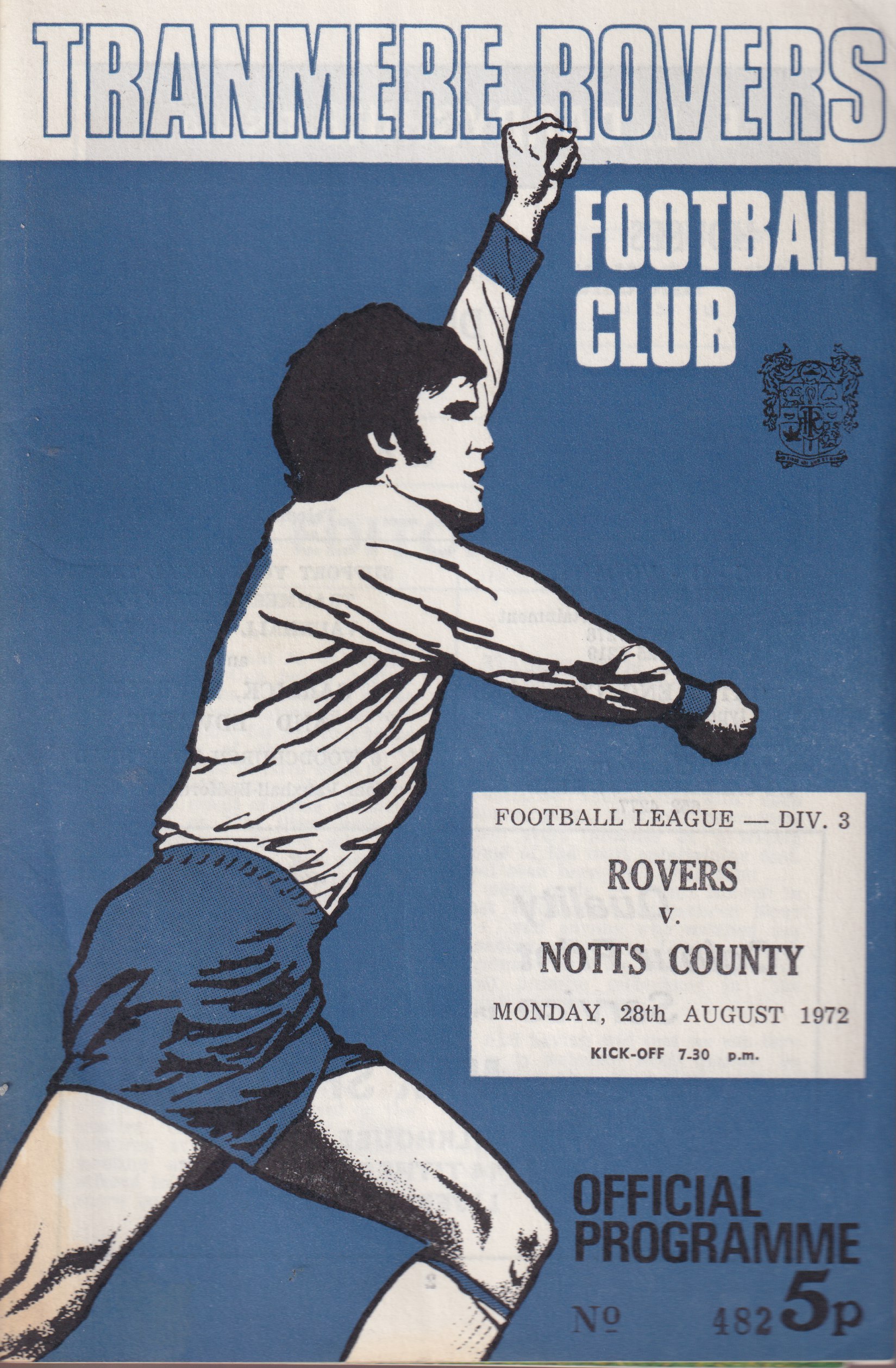 Match Programme for 28/08/1972