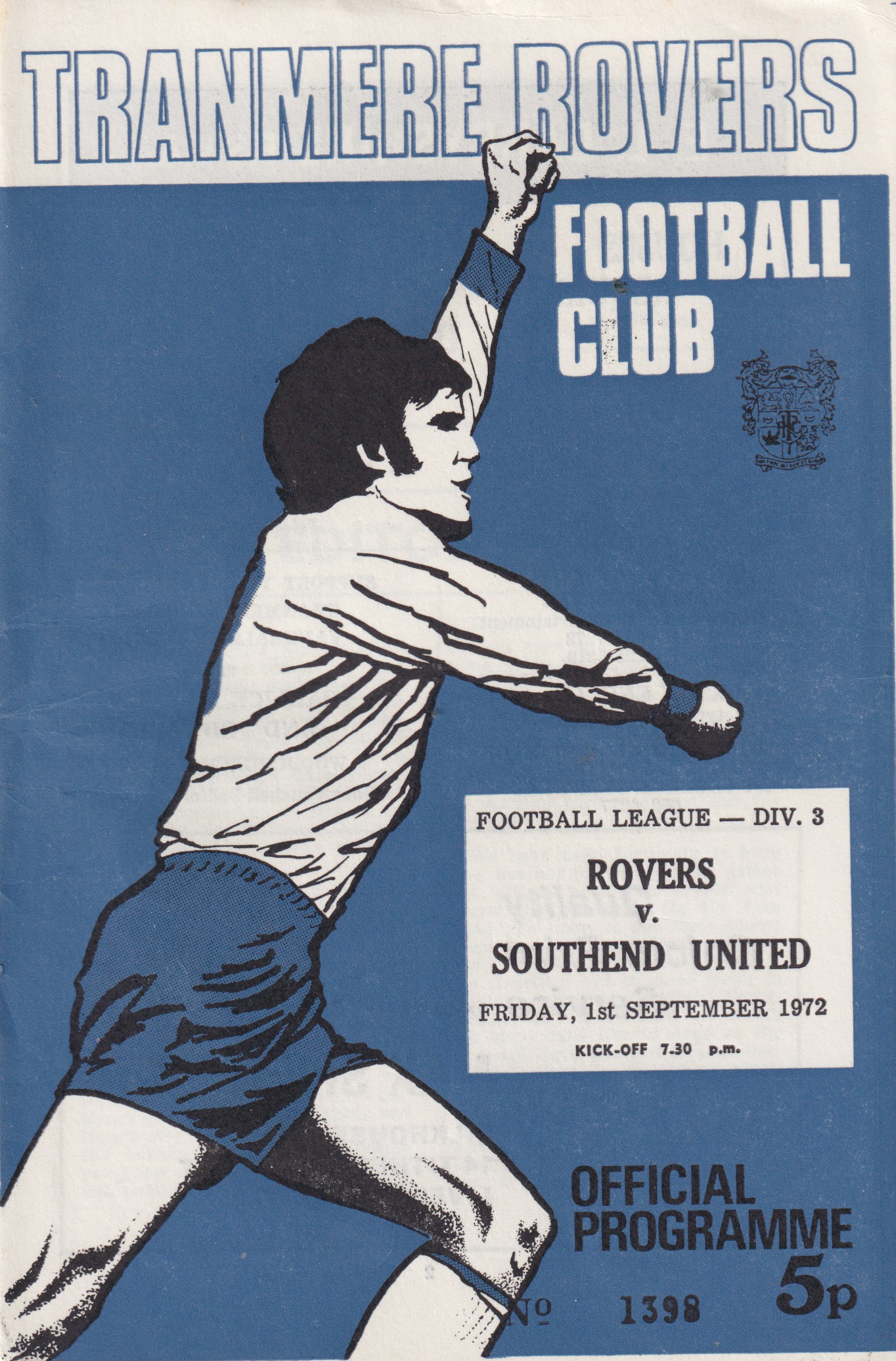 Match Programme for 01/09/1972
