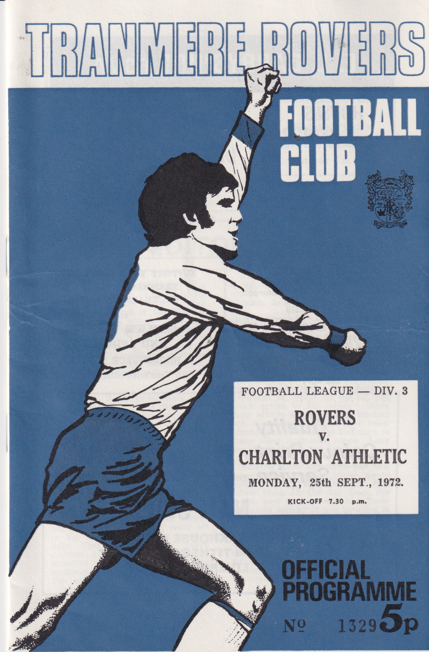 Match Programme for 25/09/1972