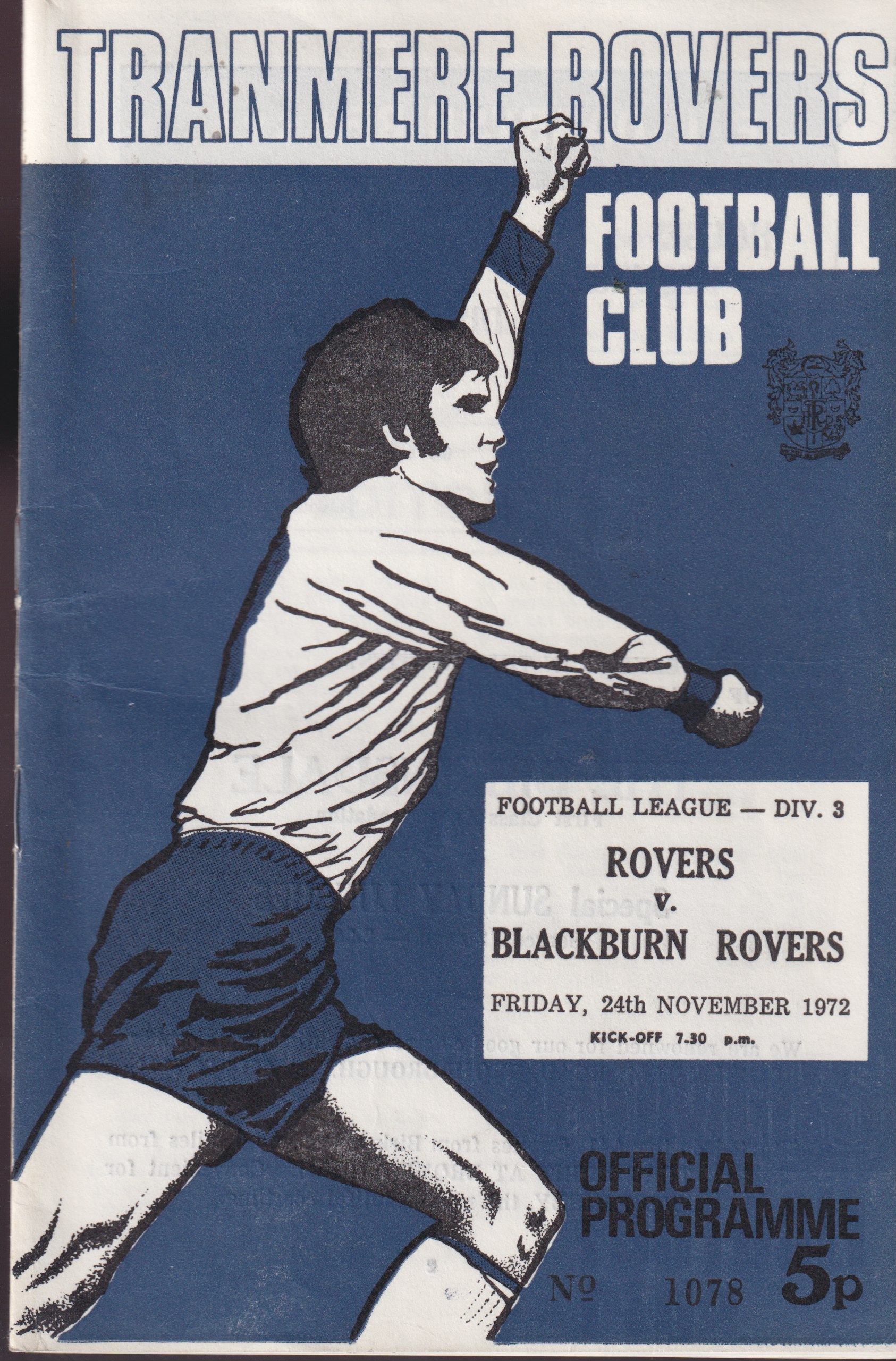 Match Programme for 24/11/1972