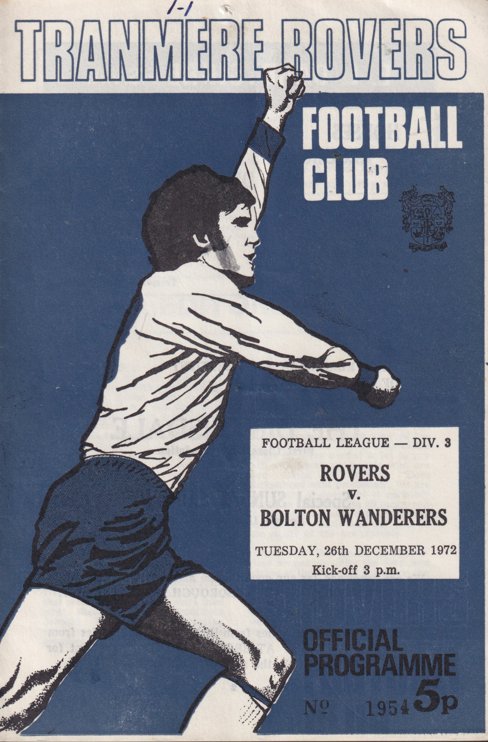 Match Programme for 26/12/1972