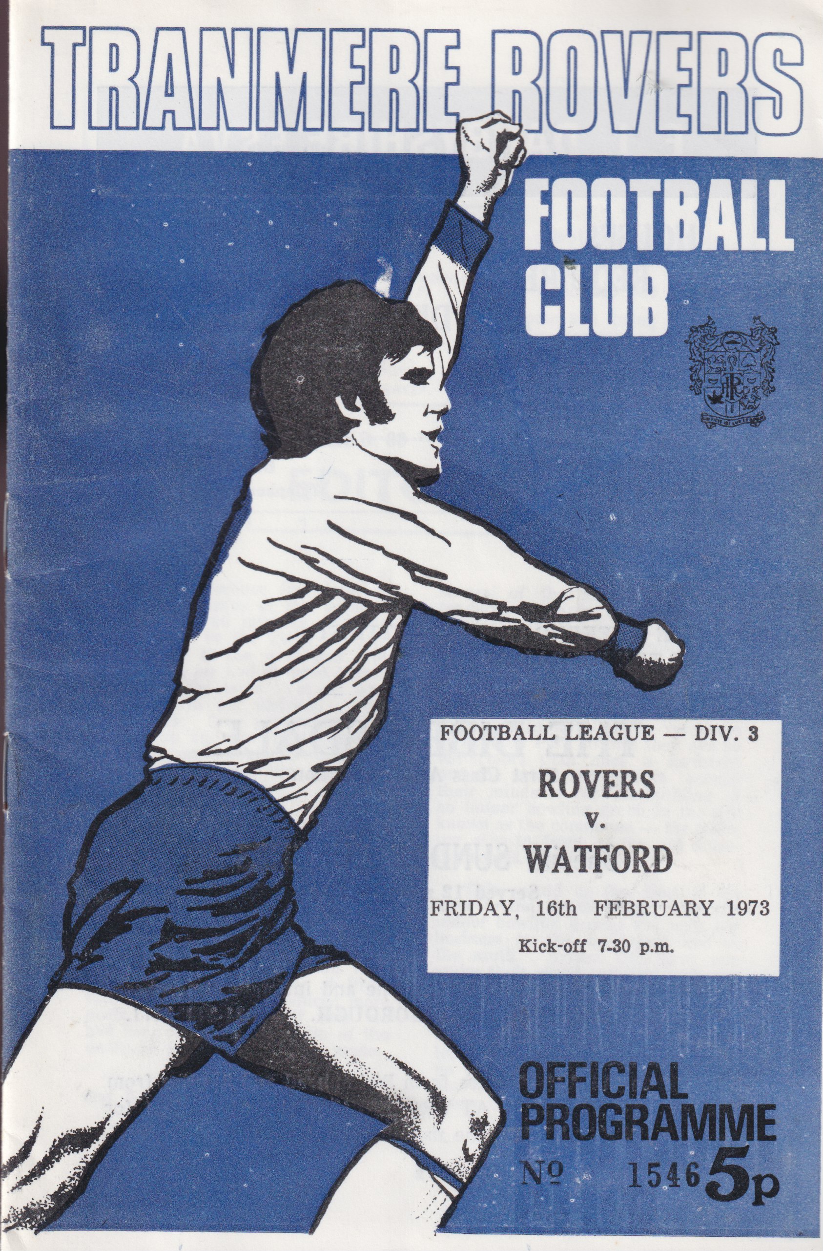 Match Programme for 16/02/1973